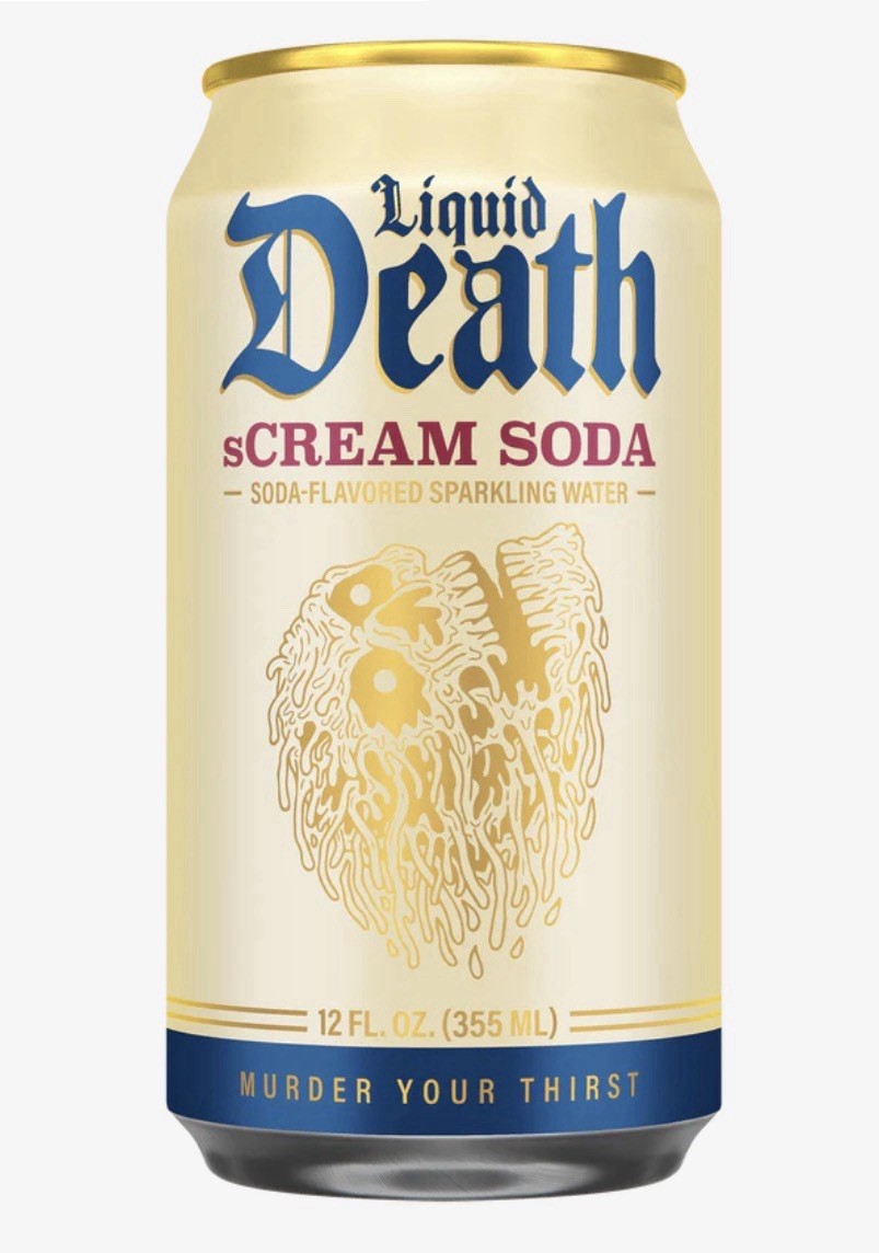 Liquid Death “sCREAM SODA” Soda-Flavored Sparkling Water (2x) 12 oz. Cans