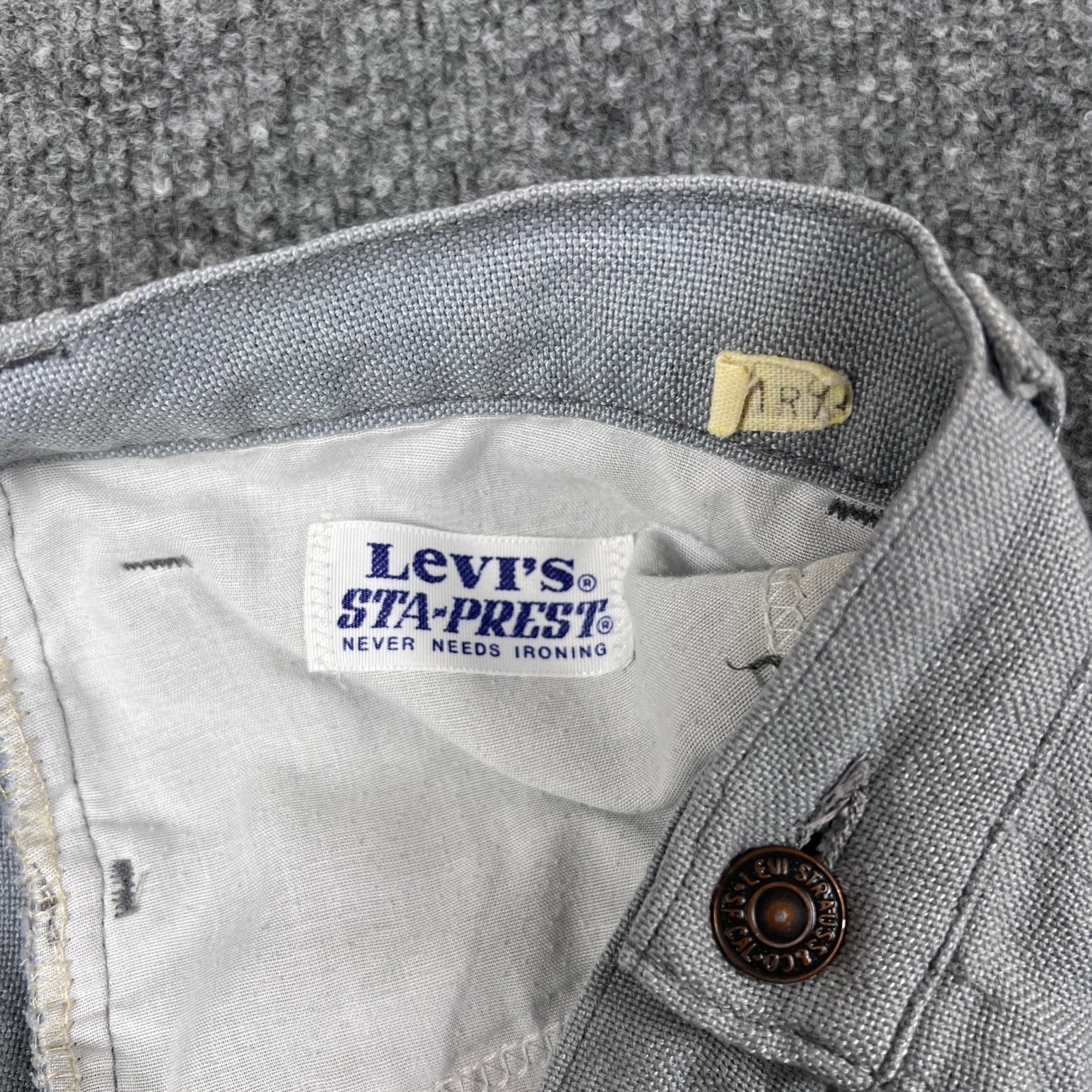 VTG 70s Levis 517 Pants Mens 36x30 Gray Sta Prest Bootcut Western Talon Zipper