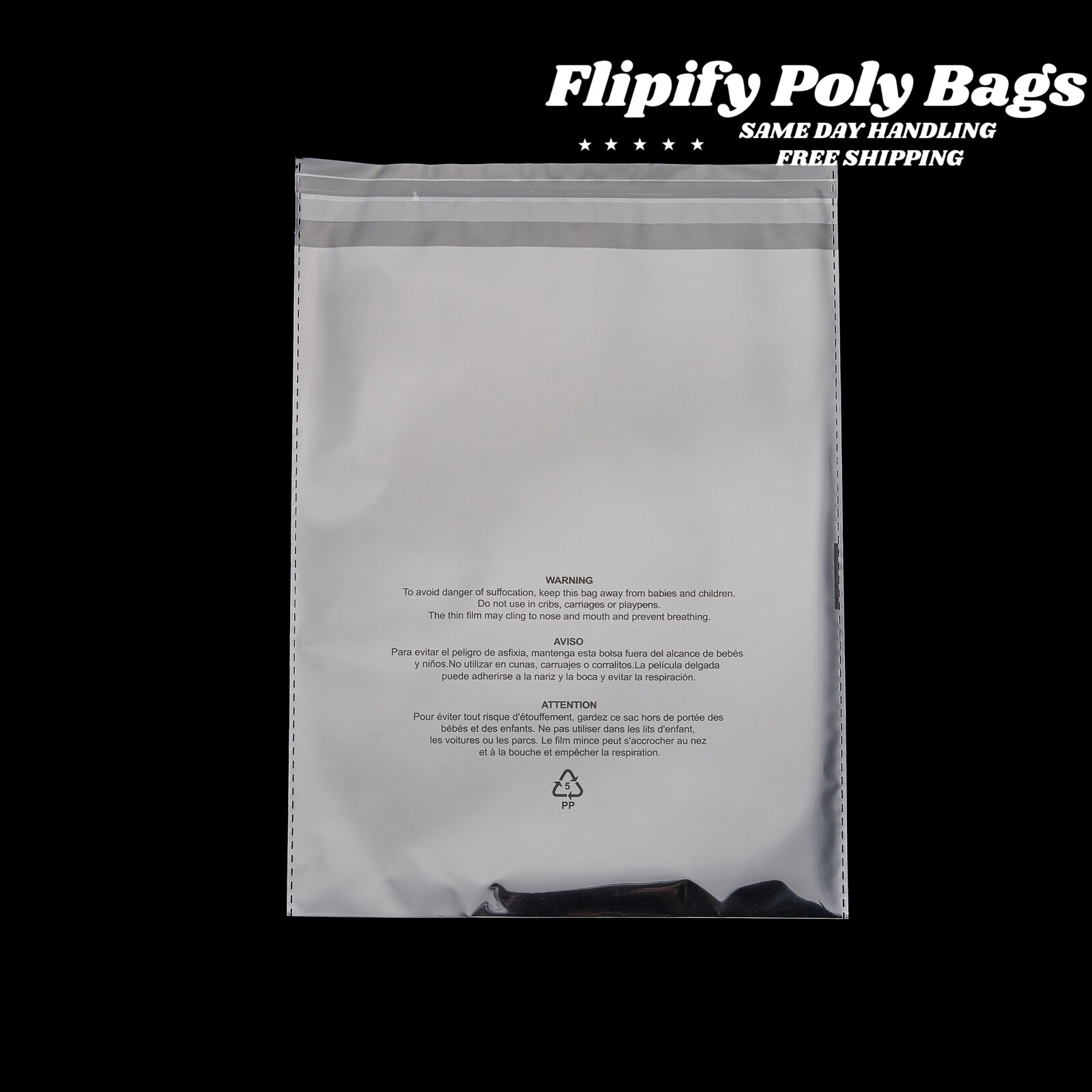Poly Bags Suffocation Warning Clear 1.5 mil Merchandise Apparel for Amazon