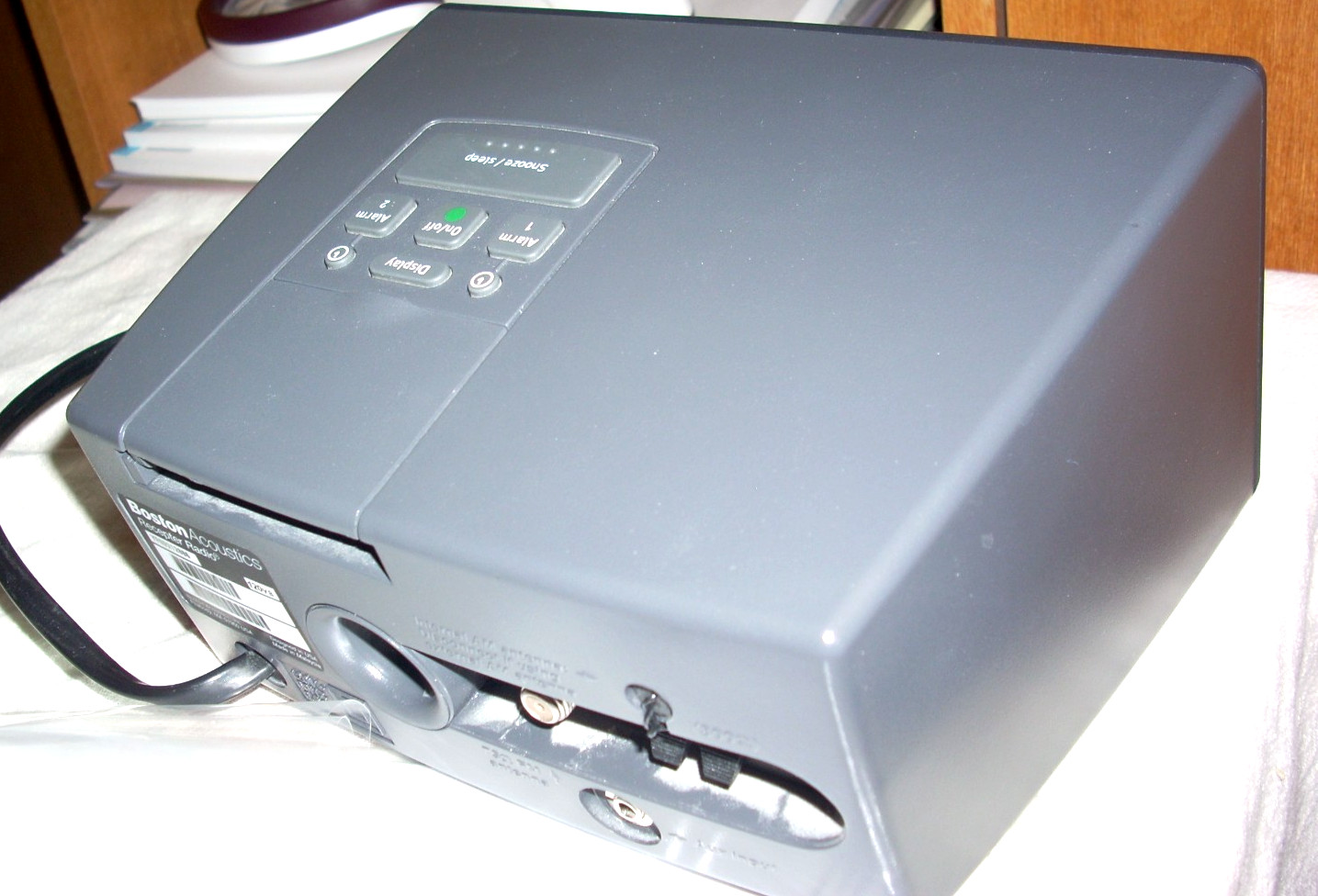 New In Opened Box Boston Acoustics Recepter HD AM FM Alarm Clock Radio w/Antenna