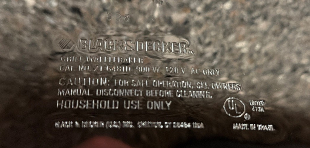 Black & Decker 3 in 1 Waffle Baker Maker Grill G48TD Tested Works Great Clean