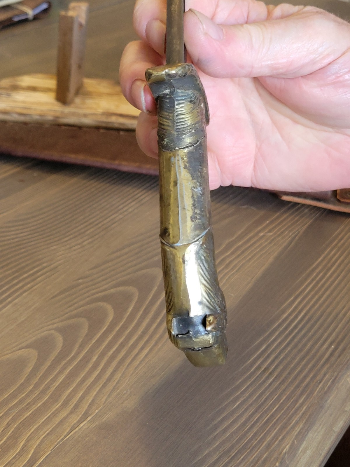 Custom Made Civil War Era Parts Brass Handle Fighting Knife & Custom Sheath