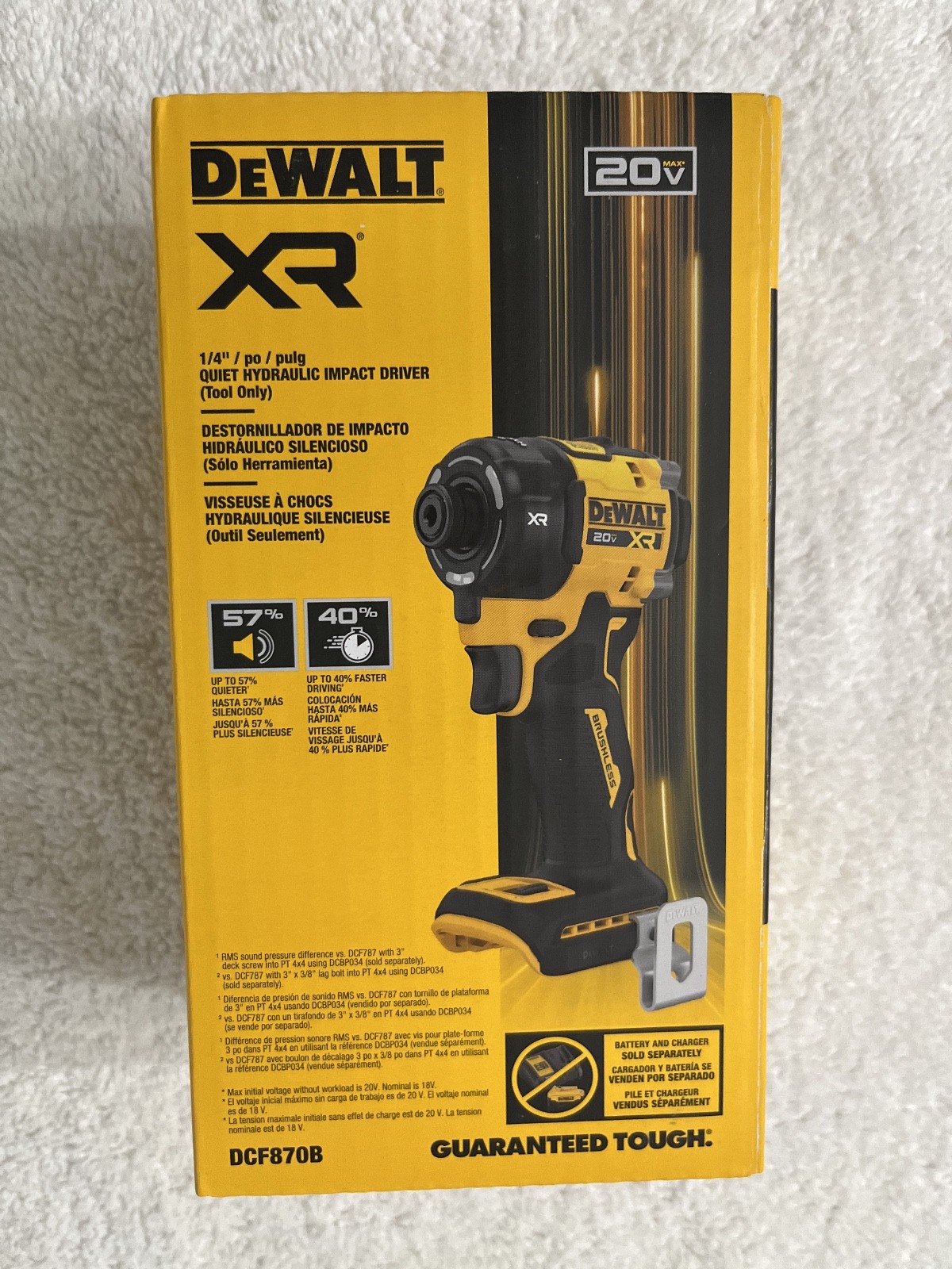 New Dewalt DCF870B 20V Max XR 1/4" Brushless Quiet Hydraulic Impact Driver (NIB)