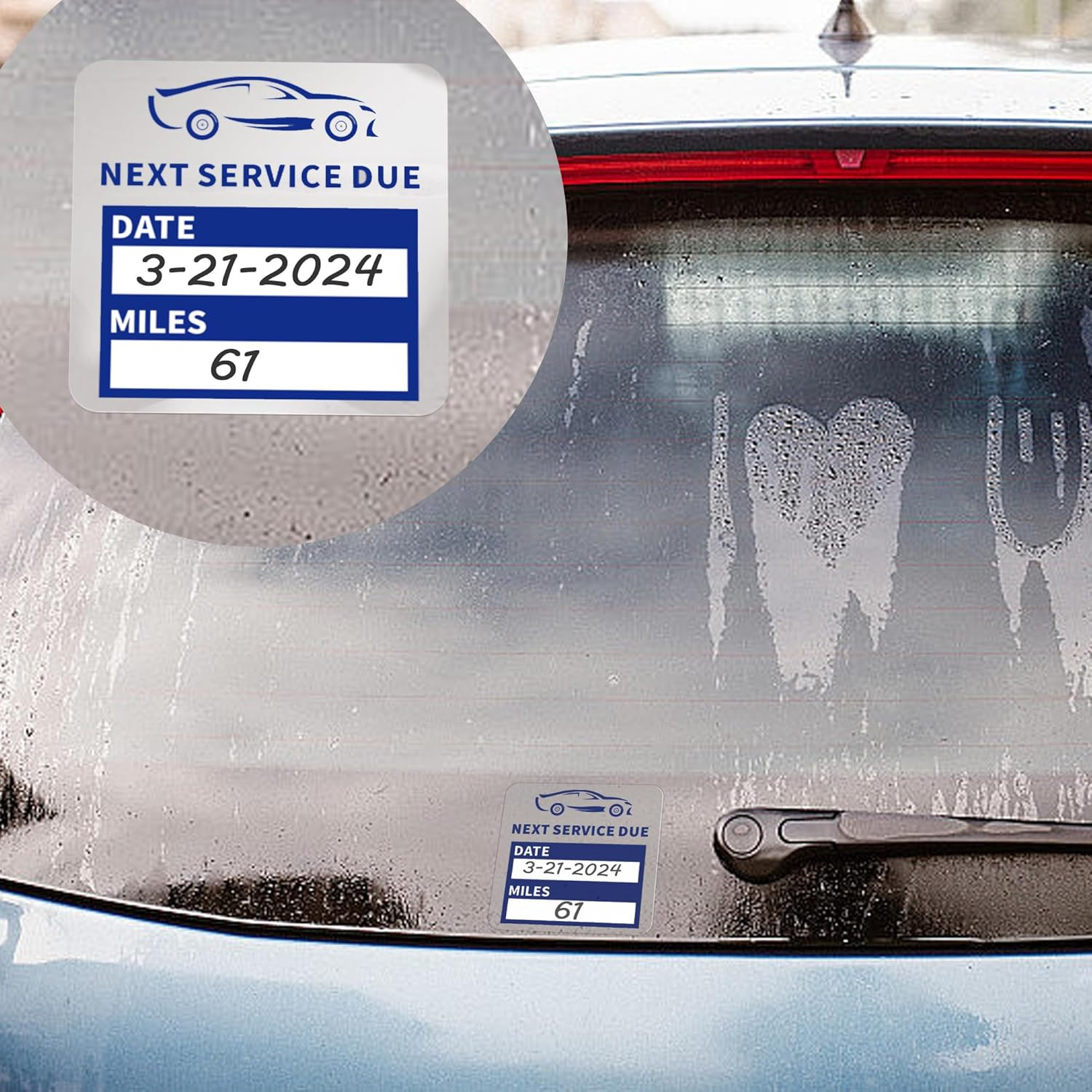 60Pcs Clear Oil Change Stickers for Windshield Service Reminder Labels 2"X2" Nex