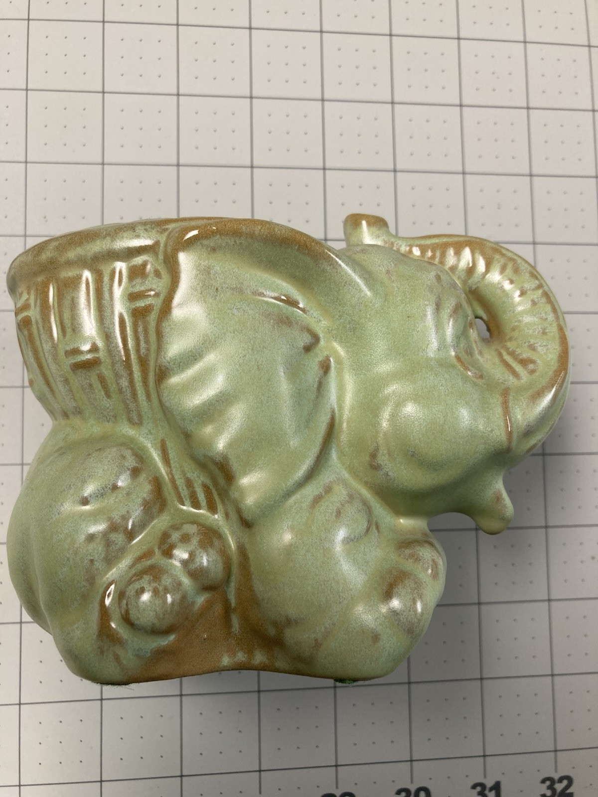 Frankoma Elephant Bank, Vintage, Prairie Green, Excellent Condition, a Rare Find