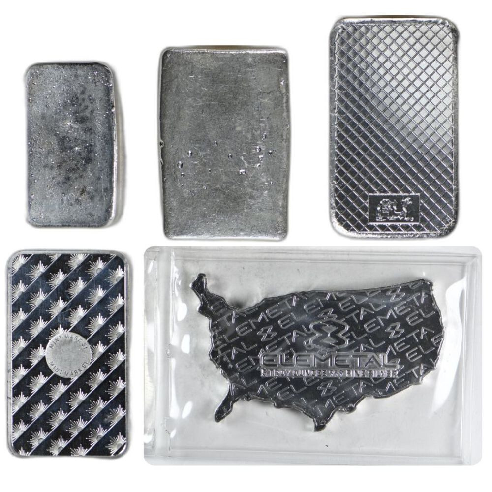 5 oz Silver Bar (Varied Condition, Any Mint)