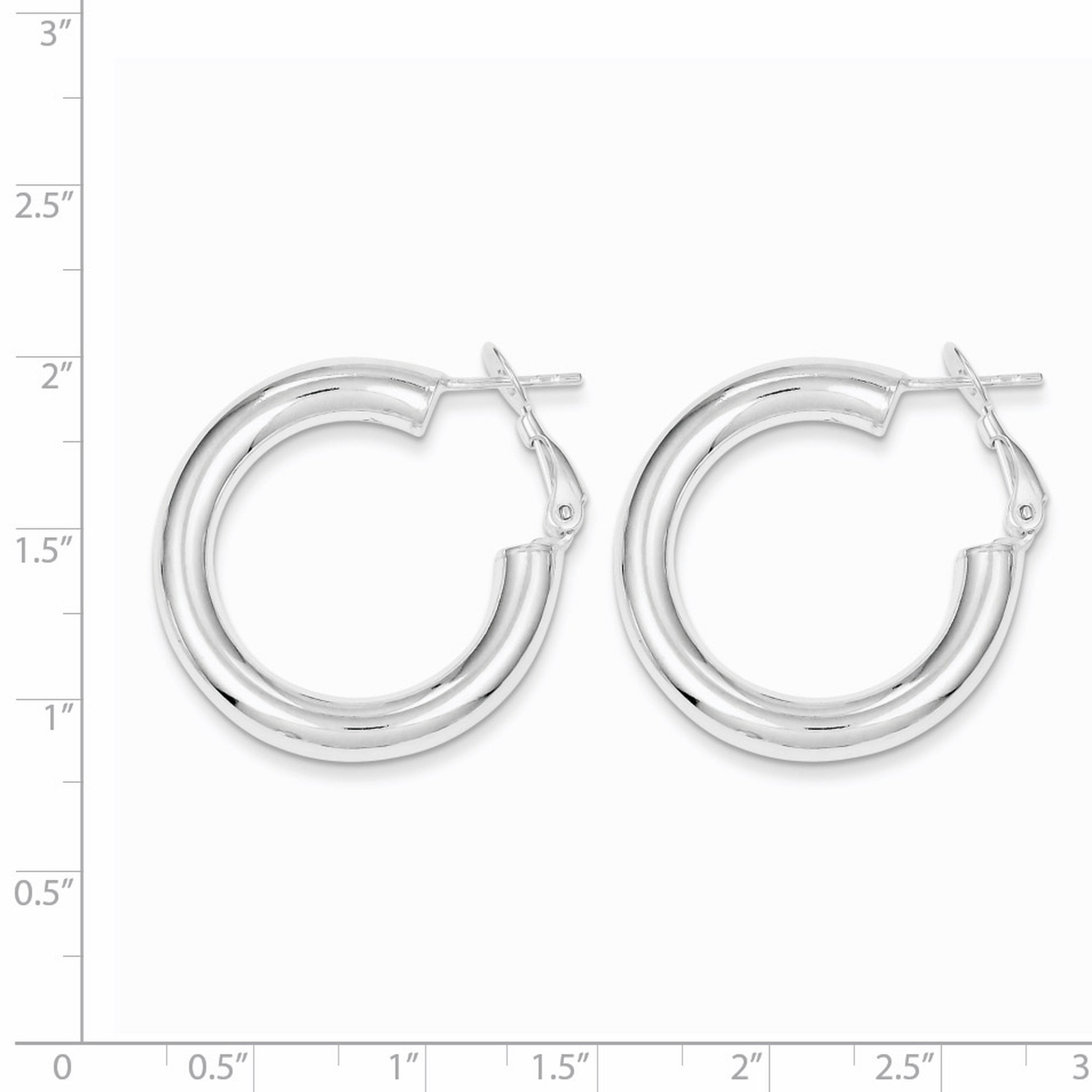 Women's 925 Sterling Silver Classic Hypo-allergenic Tubular Hoop Earrings E792