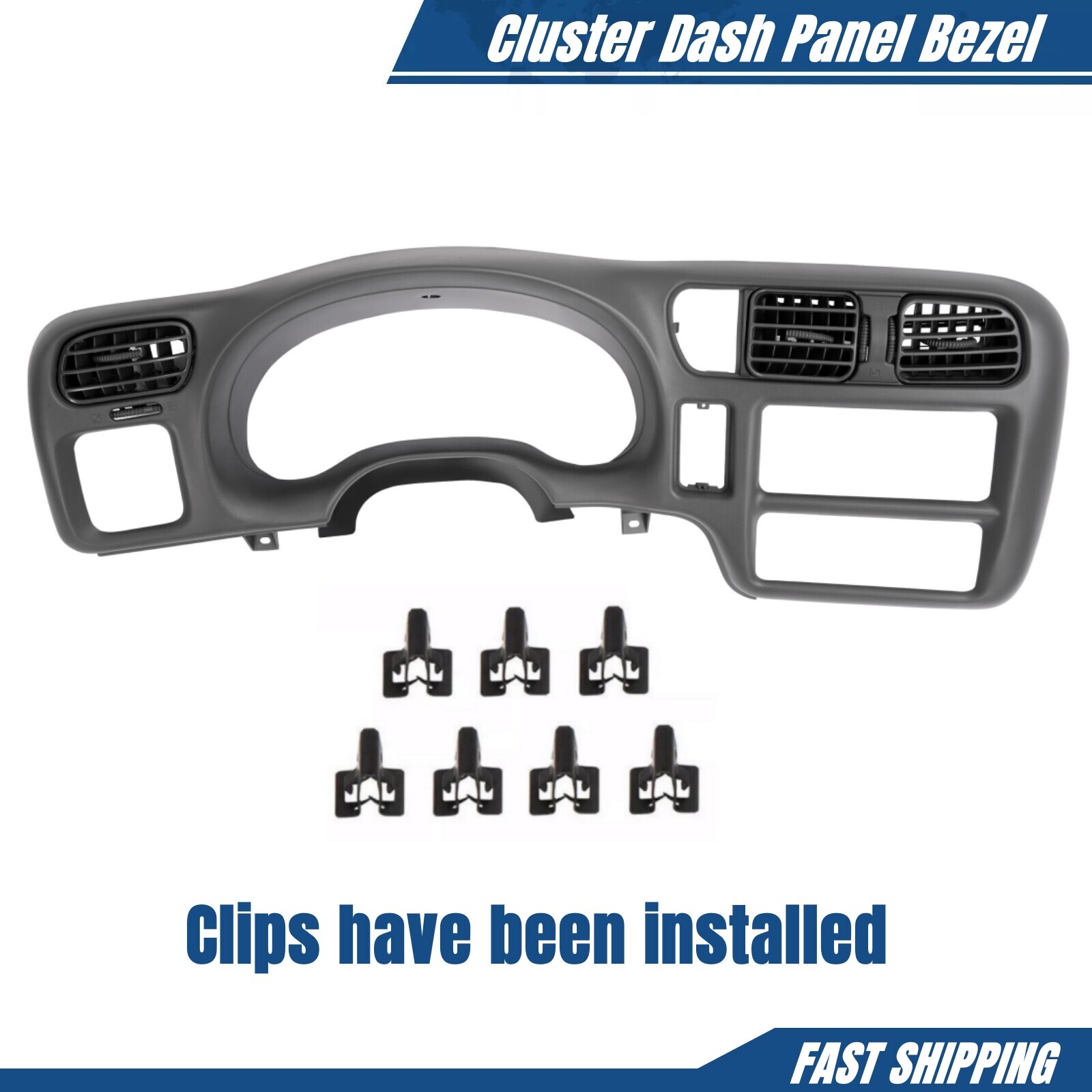 Dash Radio Cluster Bezel Cover Single Din Fit For 98-05 Chevy S10 Blazer Jimmy