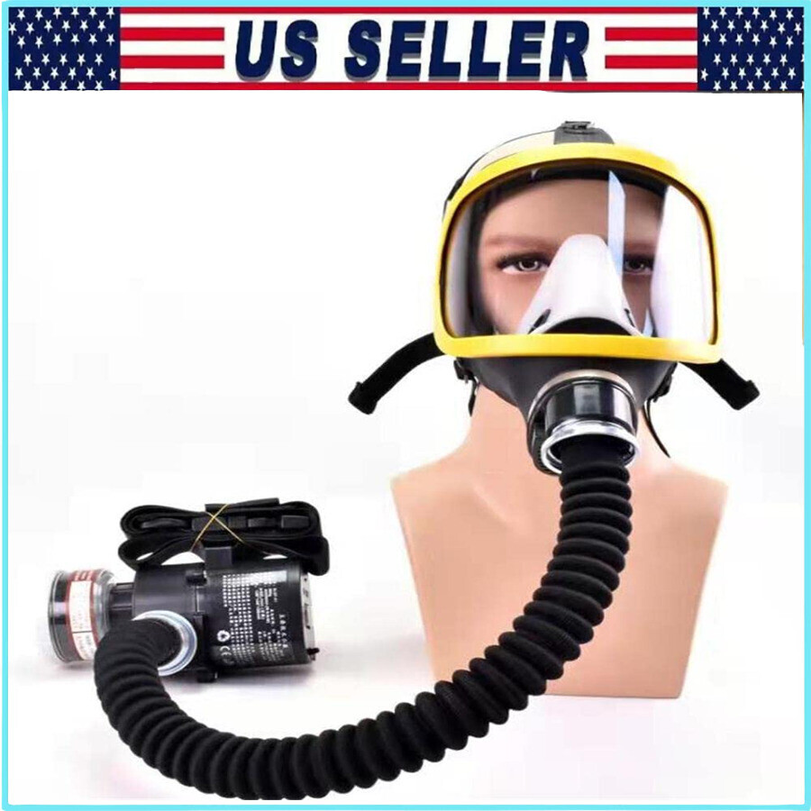 Full Face Gas Mask Flow Respirator Electric Supplied Air Fed Flow System Device