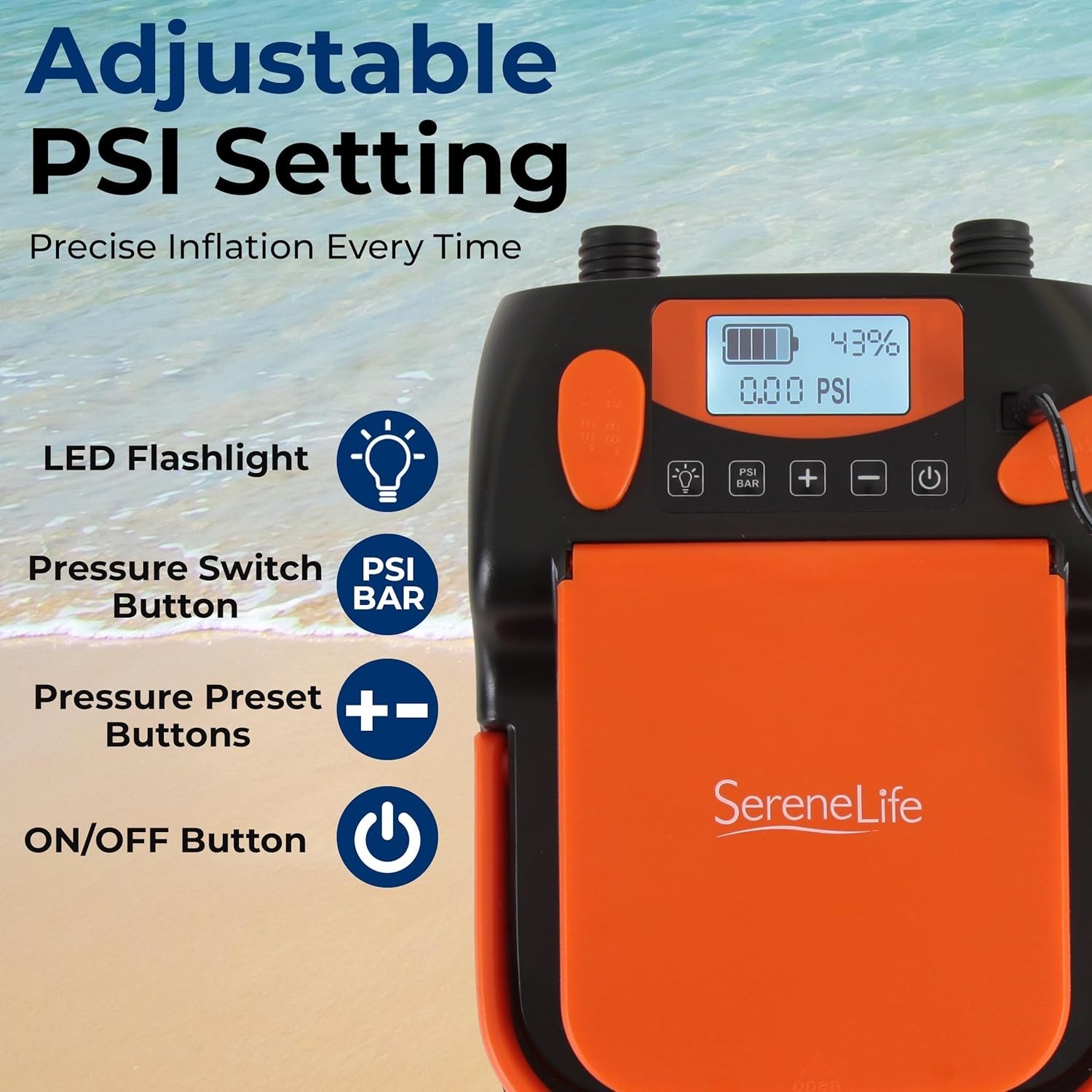 Inflatable Paddle Board Pump Compressor - 16PSI High Pressure SUP Inflator