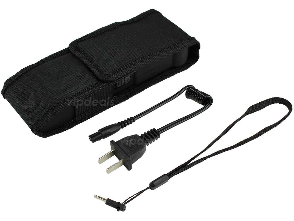 VIPERTEK Stun Gun VTS-979 - BLACK 500 BV Heavy Duty Rechargeable LED Flashlight