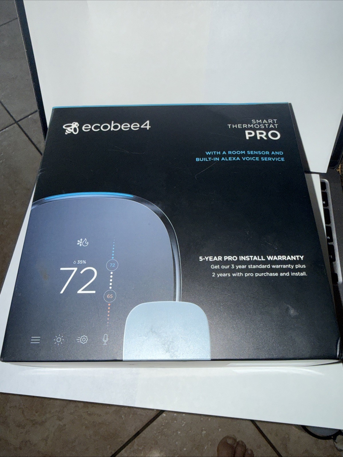 New Open Ecobee4 PRO Smart Thermostat with Built-in Alexa, Room Sensor Included