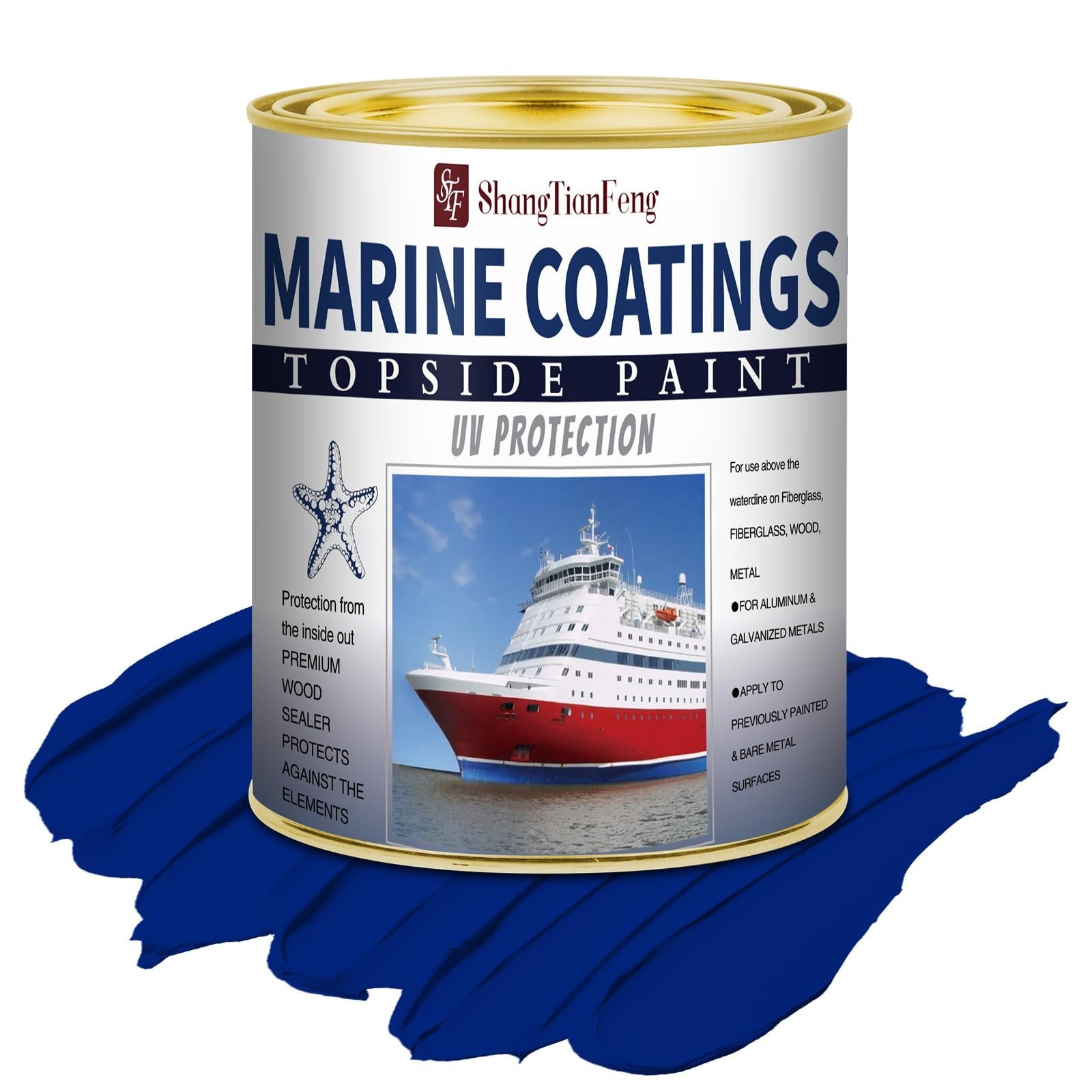 Marine Boat Paint 32oz Brilliant Navy Blue - Deck & Aluminum Boat Bottom Paint