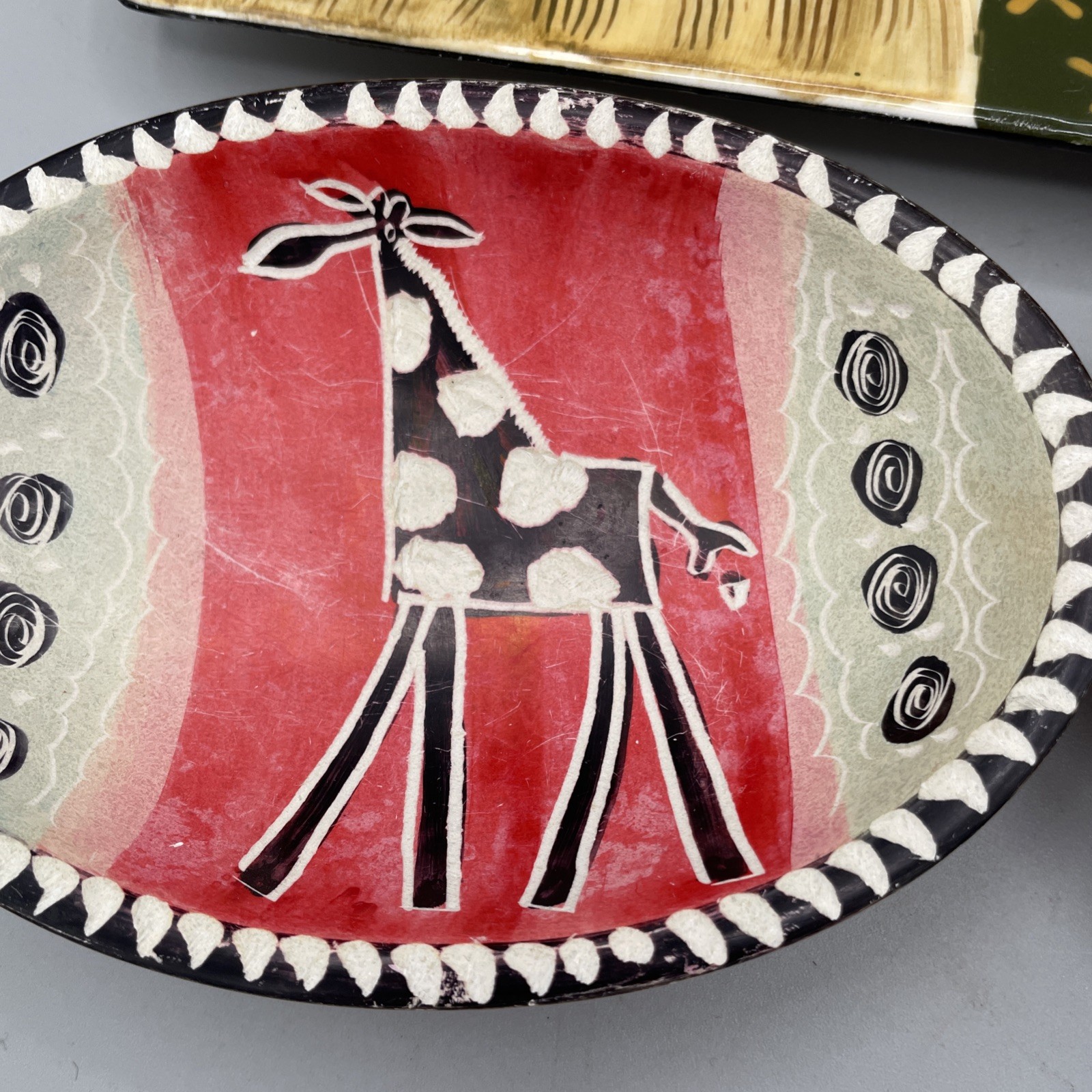 Hand Painted ELSONA Daphne African Art Plate /Dish Set
