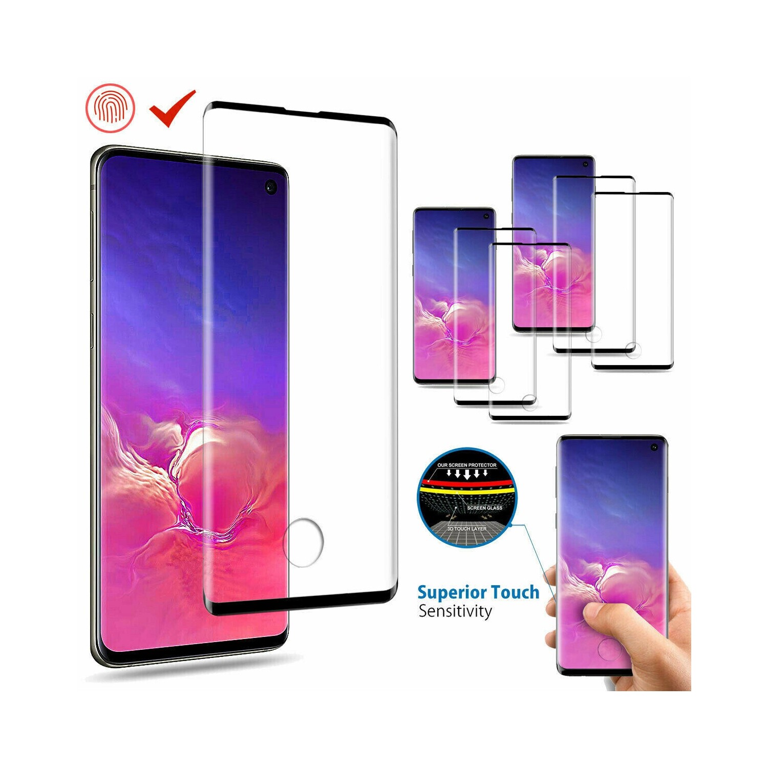 2X Tempered Glass Screen Protector For Samsung Galaxy Note S8 S9 S10 S20 S21 S22