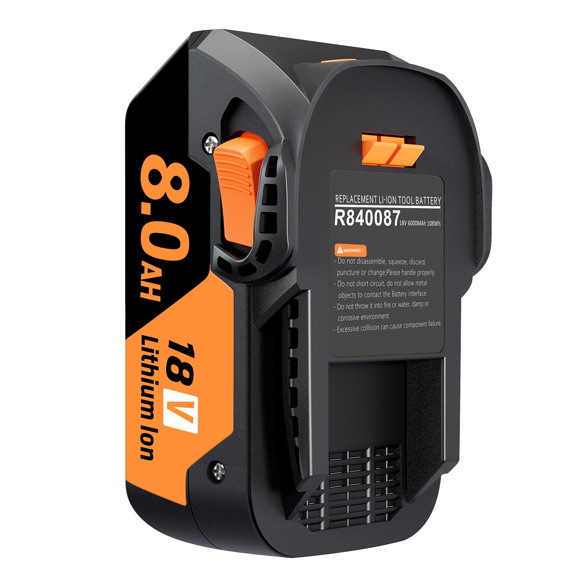 2 PACK For Ridgid 18V R840085 8.0Ah Lithium-ion Battery Rigid 18 Volt R840087