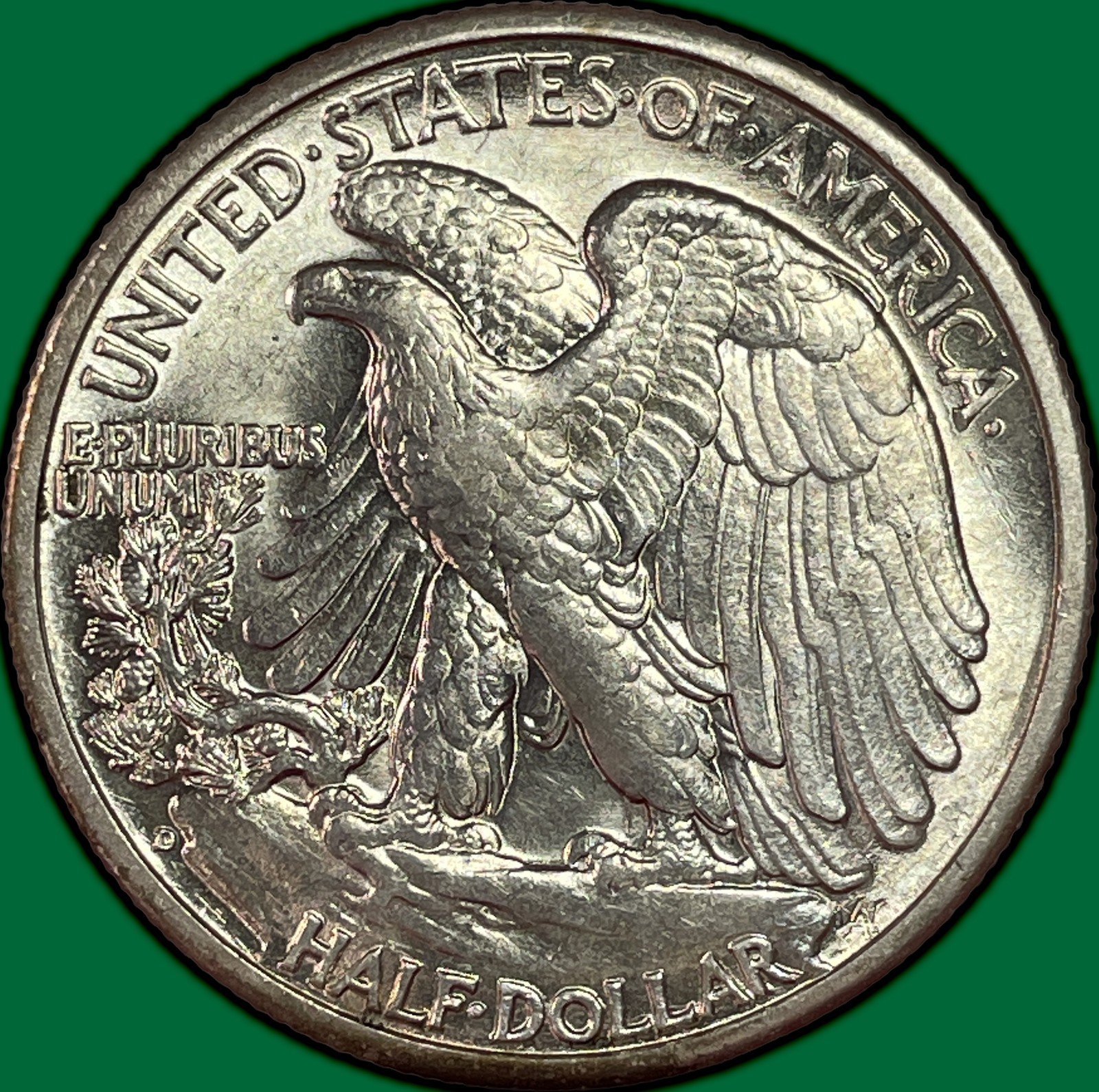 1943-D Walking Liberty Half Dollar Choice Almost Uncirculated AU+ Coin #36387