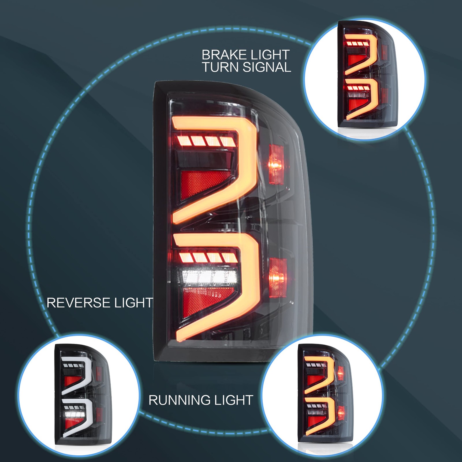 Tail lights Fit for 2007-2013 Chevrolet Silverado 1500/2500HD/3500HD