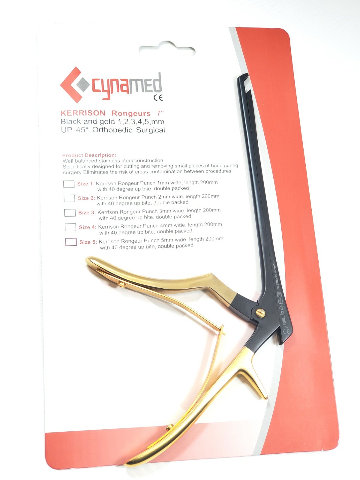 5 Premium German KERRISON Rongeurs 7" 1,2,3,4,5mm up 45 Orthopedic Instruments