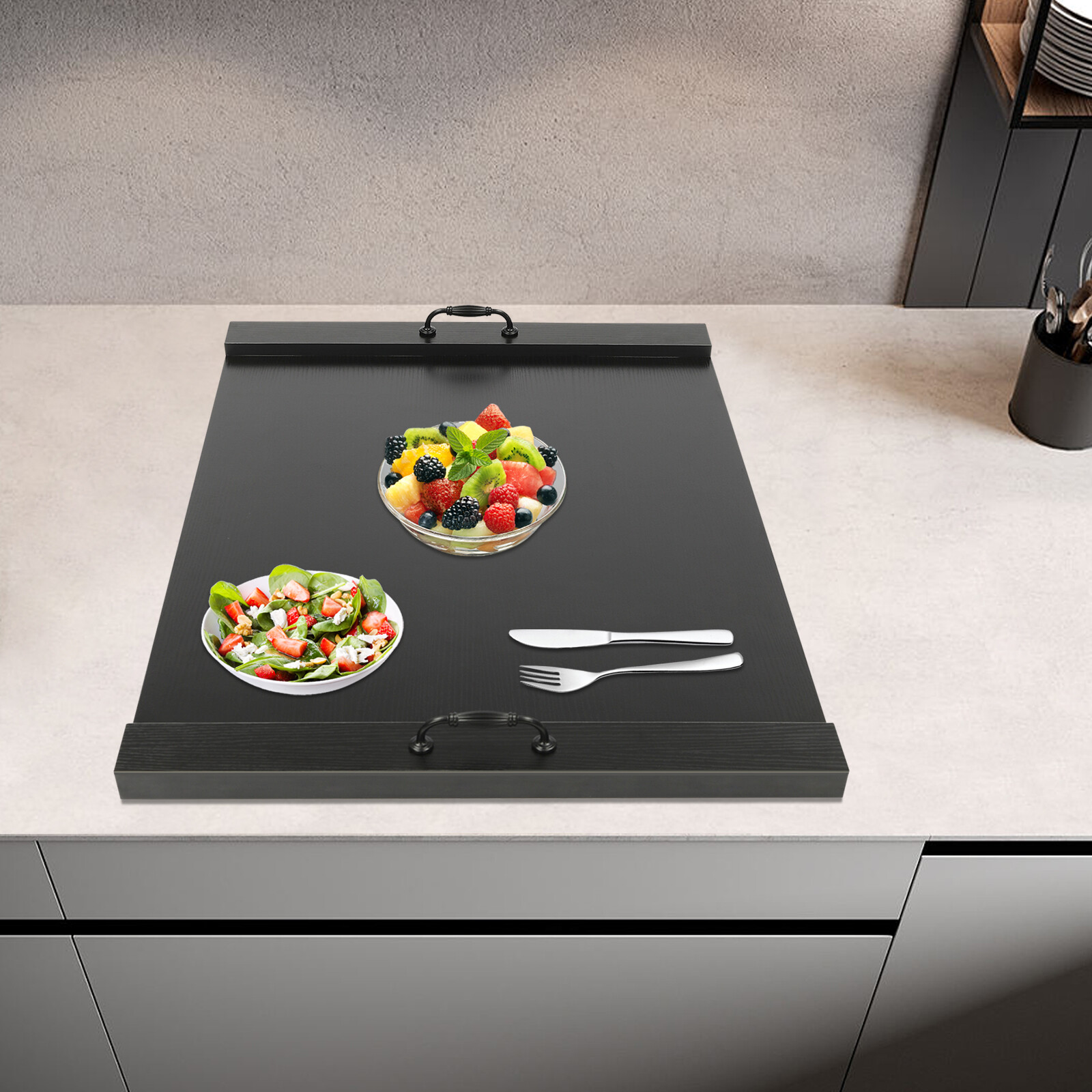 Stove Top Cover with Handles - Decorative Tray for Extra Counter Space