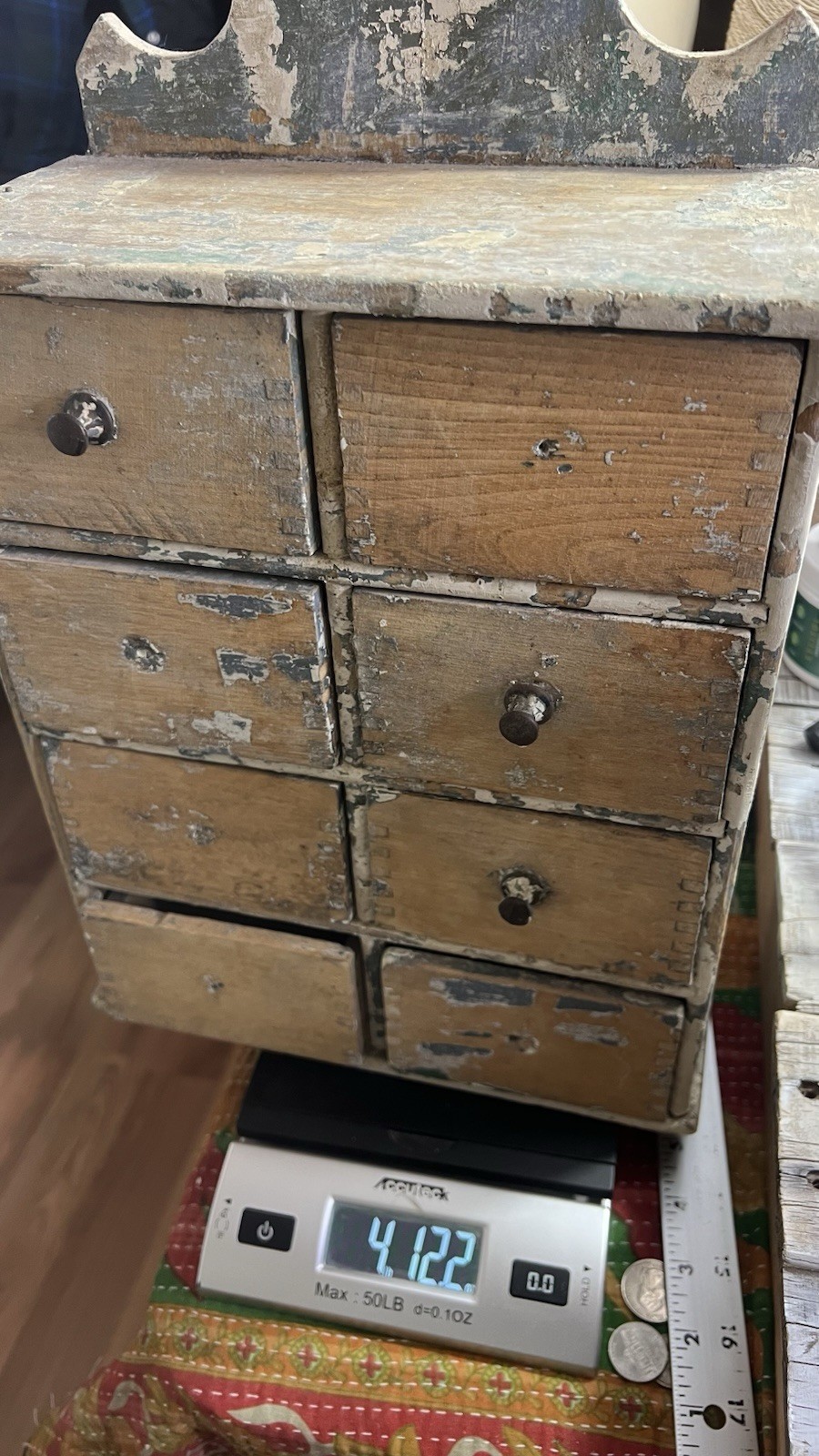 ANTIQUE VINTAGE WOODEN 8 DRAWER SPICE CABINET APOTHECARY CHEST HANDMADE AS IS 🤎