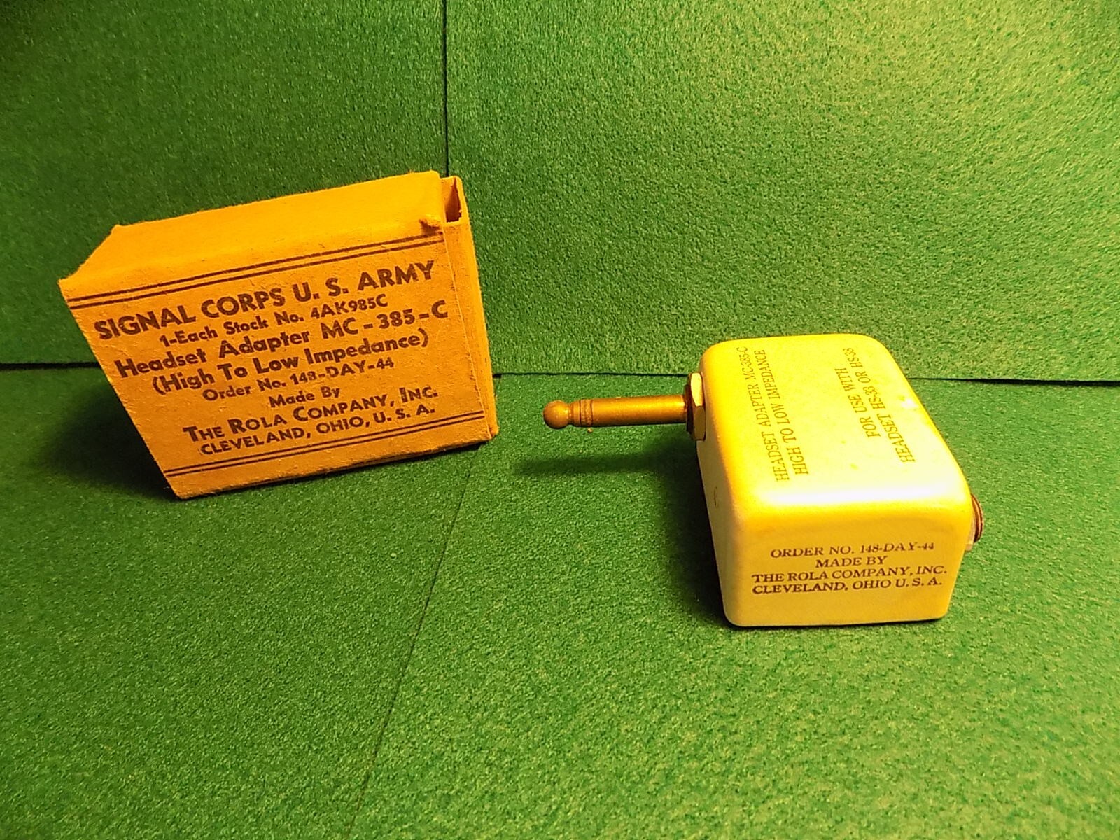 Signal Corp U.S. Army Headset Adapter MC-385-C High Imp to Low NOS NIB