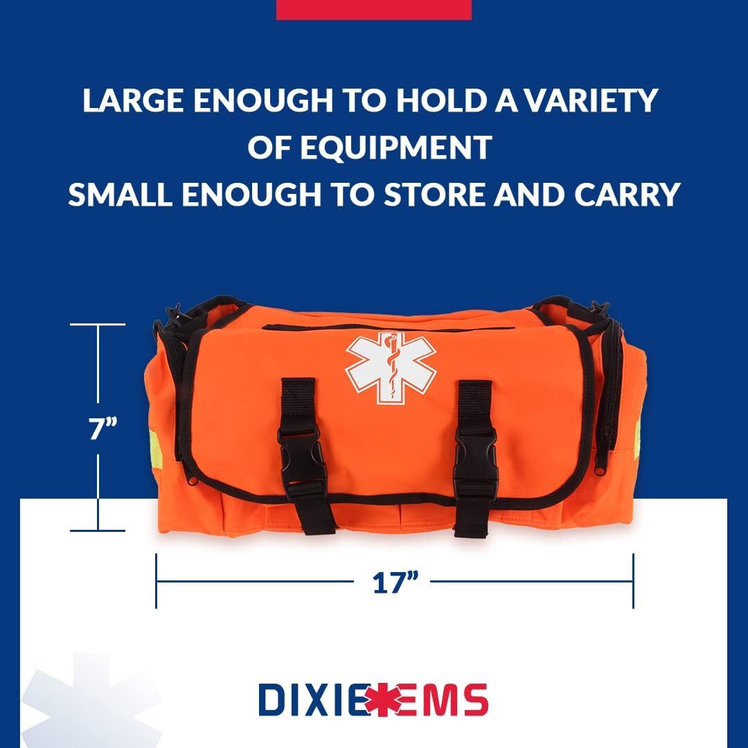 Dixie EMS First Responder On Call Trauma Bag With Reflectors - Blue/Red/Orange