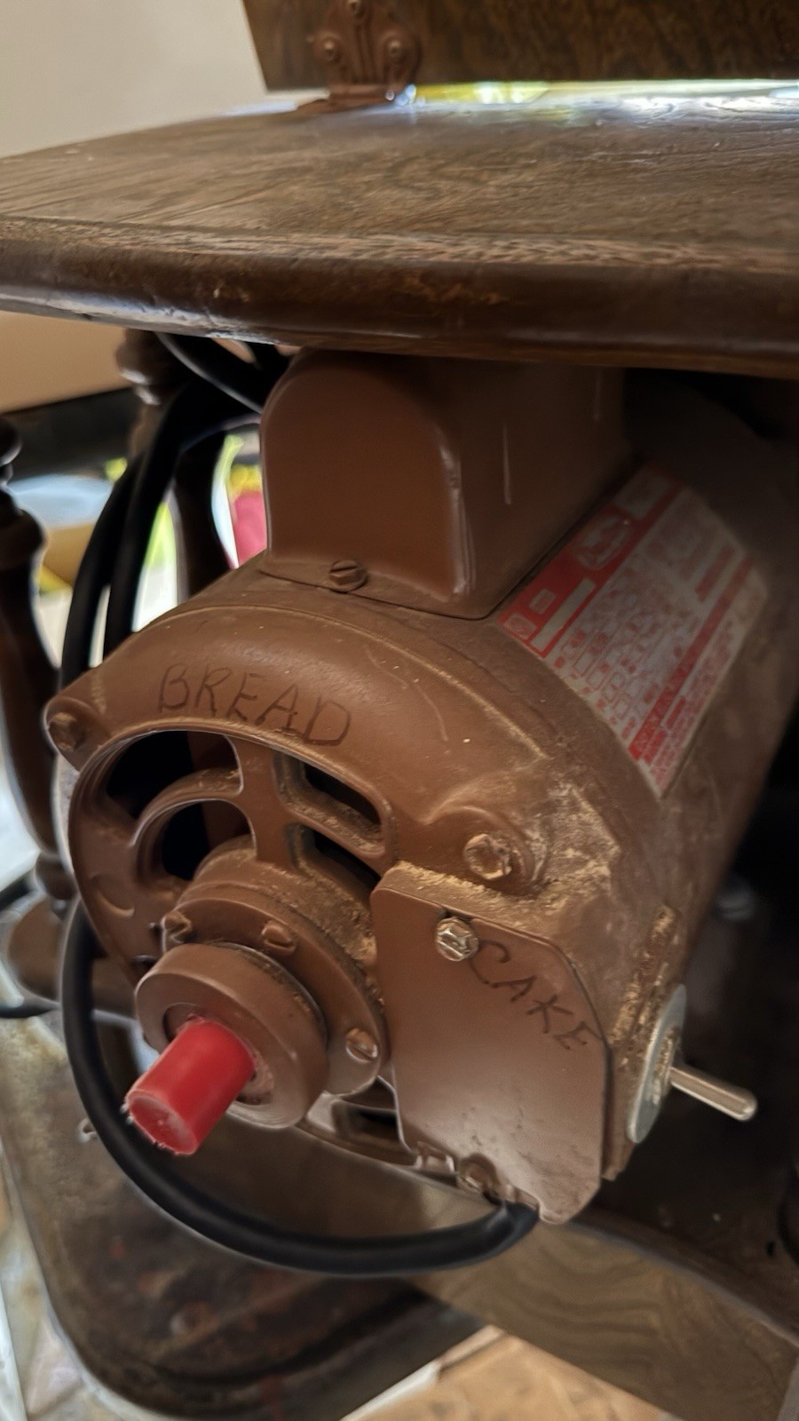 Golden Grain Grinder Stone Wheat Grinder Dayton 3/4 HP Motor W/Wood Cabinet