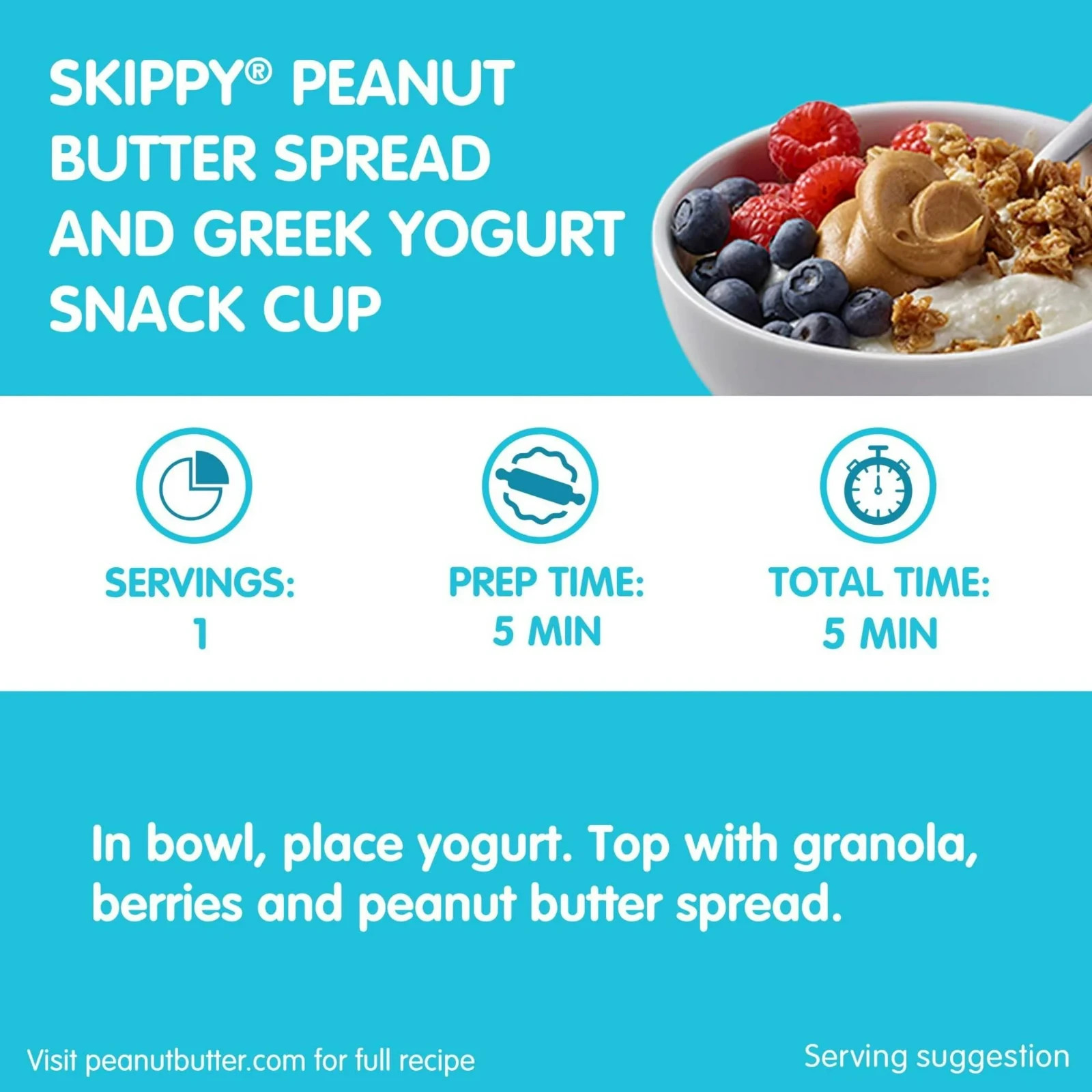 (4 pack) SKIPPY Peanut Butter Creamy Roasted Honey Nut Spread,16.3oz Plastic Jar