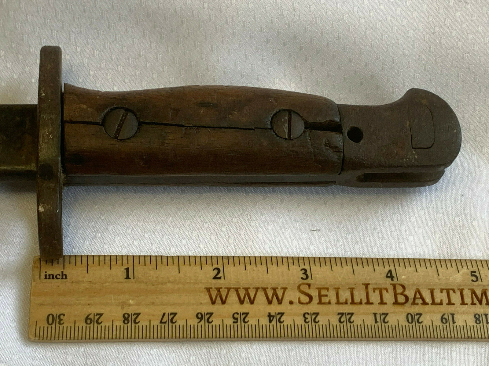 Antique 1907 British Bayonet Military Weapon Sword Fixed Blade Wood Handle