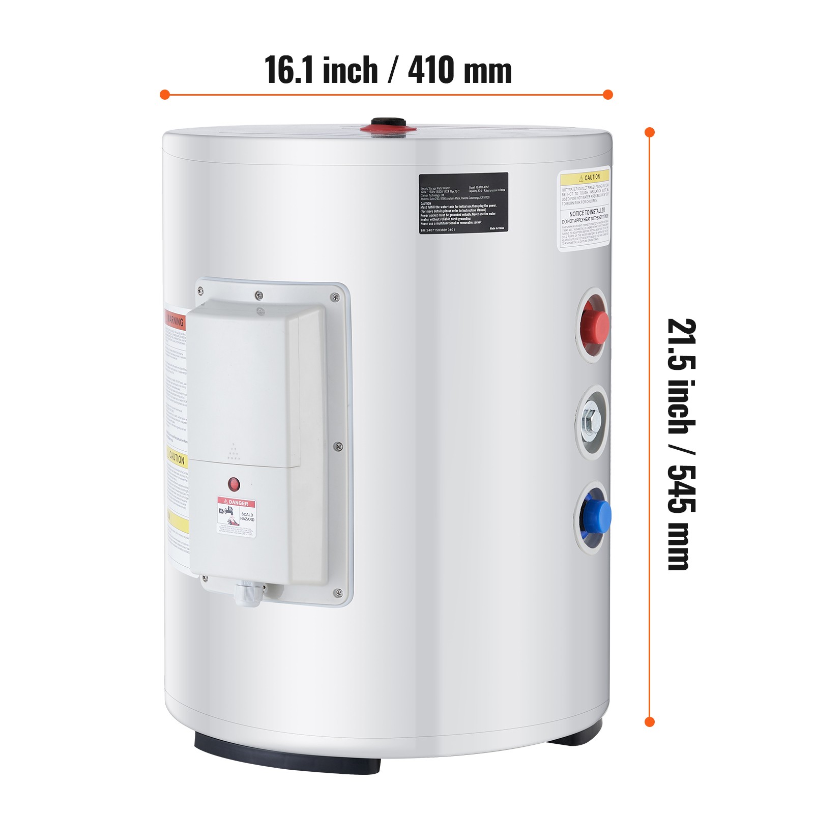 Uimoso 10 Gallon Point of Use Hot Water Heater 1.6Kw Electric Instant Compact