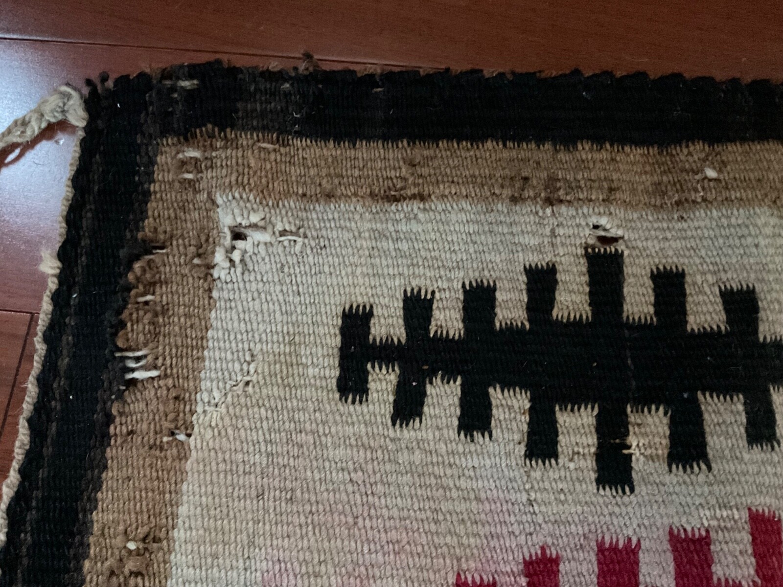 Old NAVAJO RUG Antique Vintage Rug Indian Native American Used needs repair