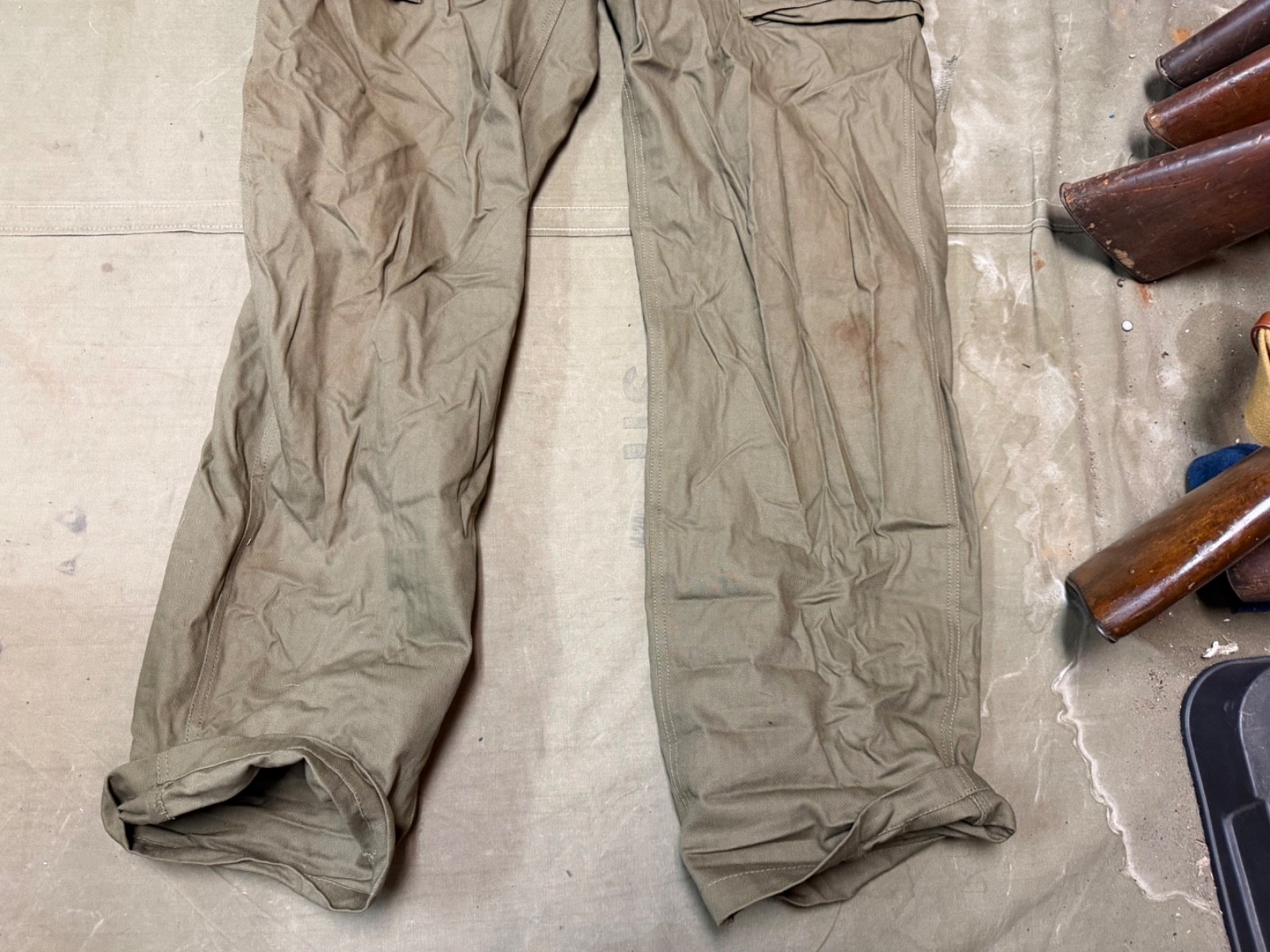 WWII US ARMY DARK SHADE HBT COMBAT FIELD TROUSERS- MEDIUM 34 WAIST