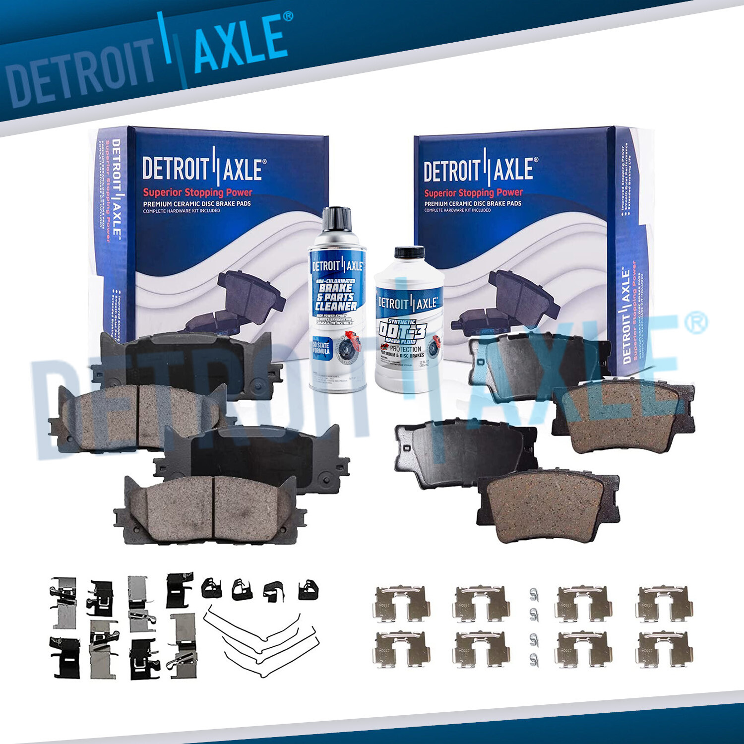 For 2007-2017 Toyota Avalon Camry ES300h ES350 Front & Rear Ceramic Brake Pads