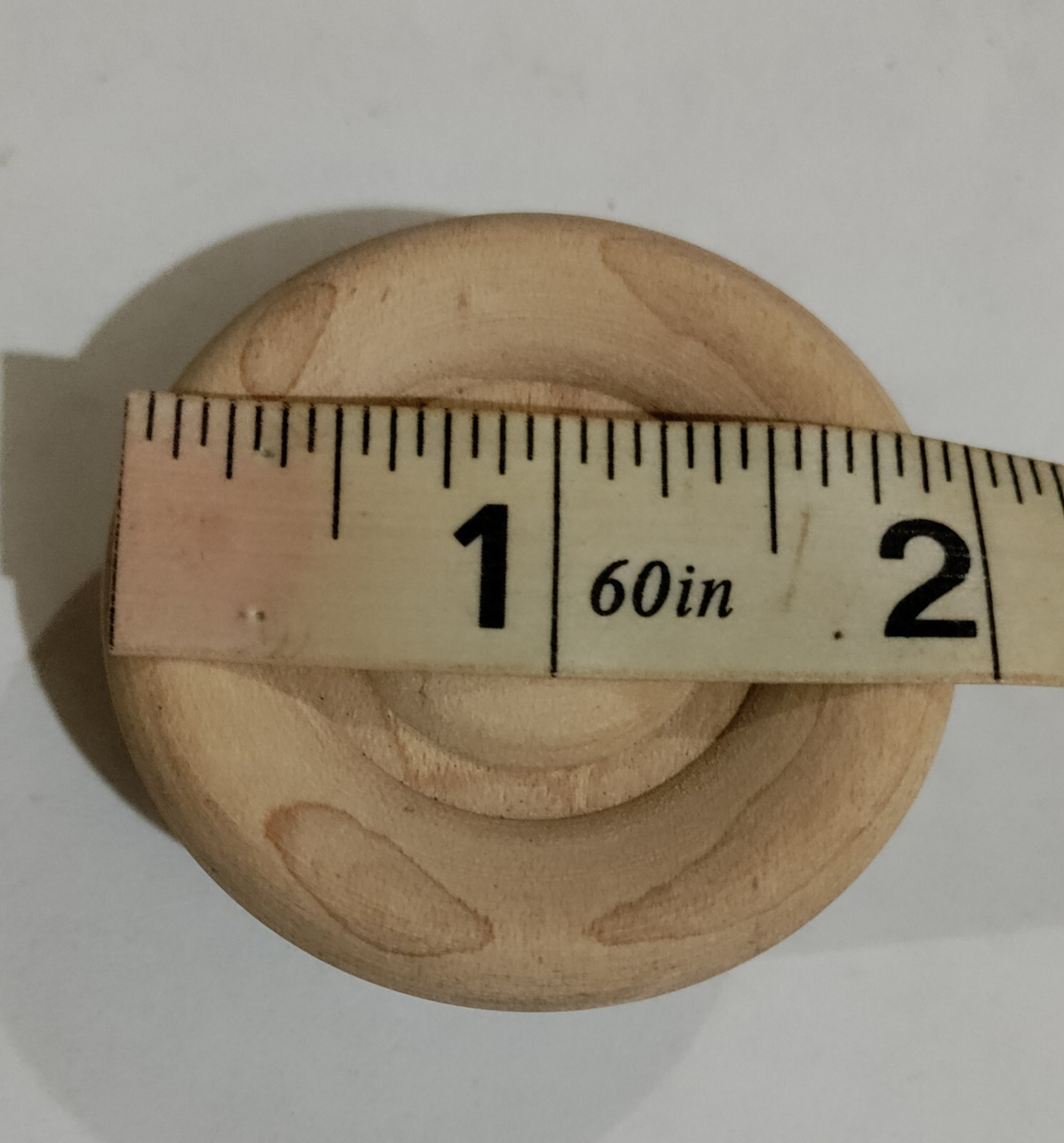 2 WADDELL 2" ROUND UNFINISHED MAPLE WOOD CABINET / DRAWER KNOBS, NO.11402 VTG