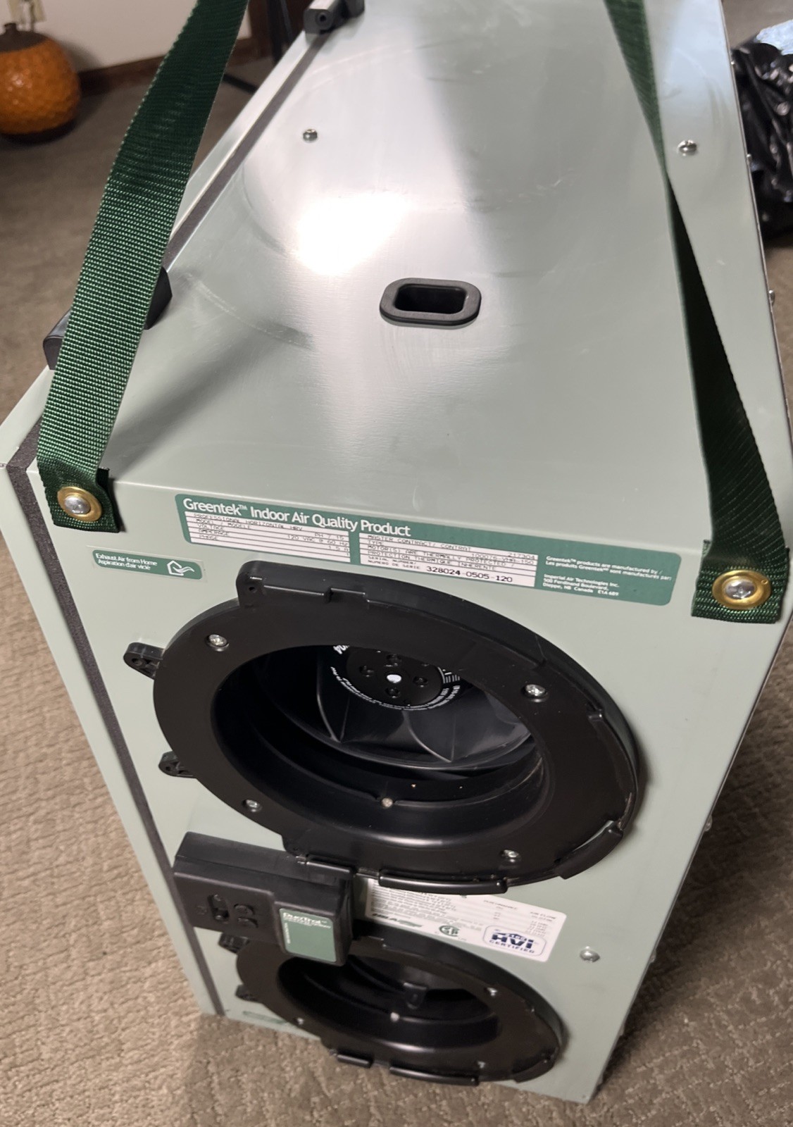 Professional Heat Recovery Ventilator Ducted Greentek Horizontal PH7.15 New HVI