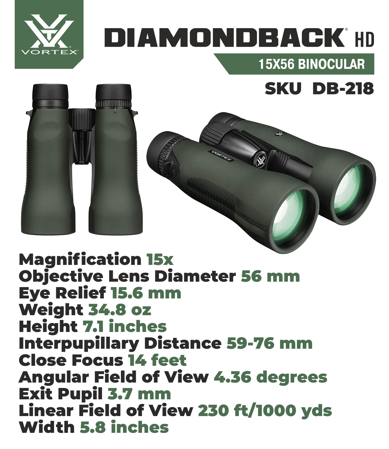 Vortex Optics Diamondback HD 15x56 Binocular