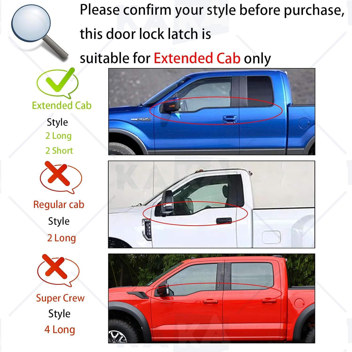 Rear Left & Right Door Latch W/ Cable For 2004-2008 Ford F-150 Extended Cab