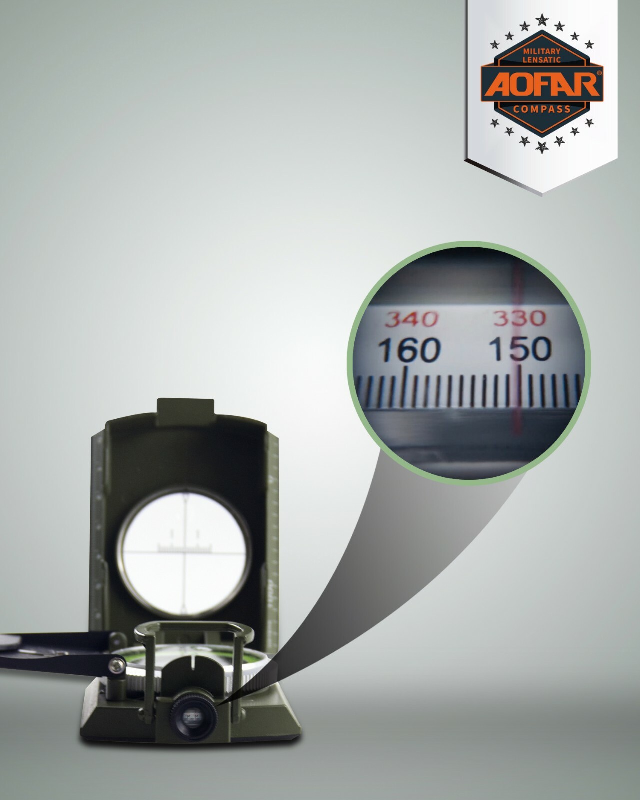 AOFAR Military Compass AF-4074 Sighting OutdoorCamping Hiking Survival Marching