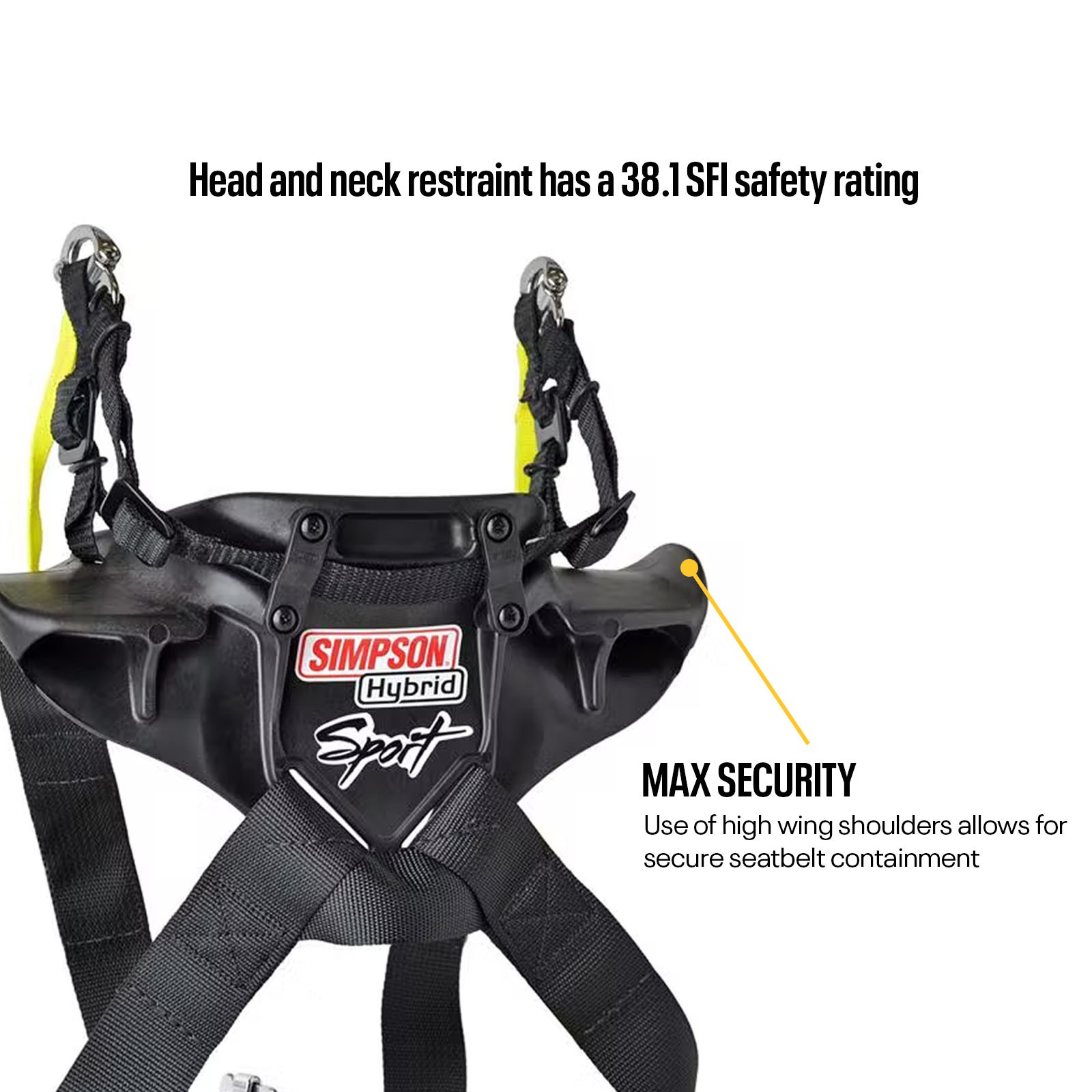 Simpson HS.MED.11 Hybrid Sport Head and Neck Restraints, Med