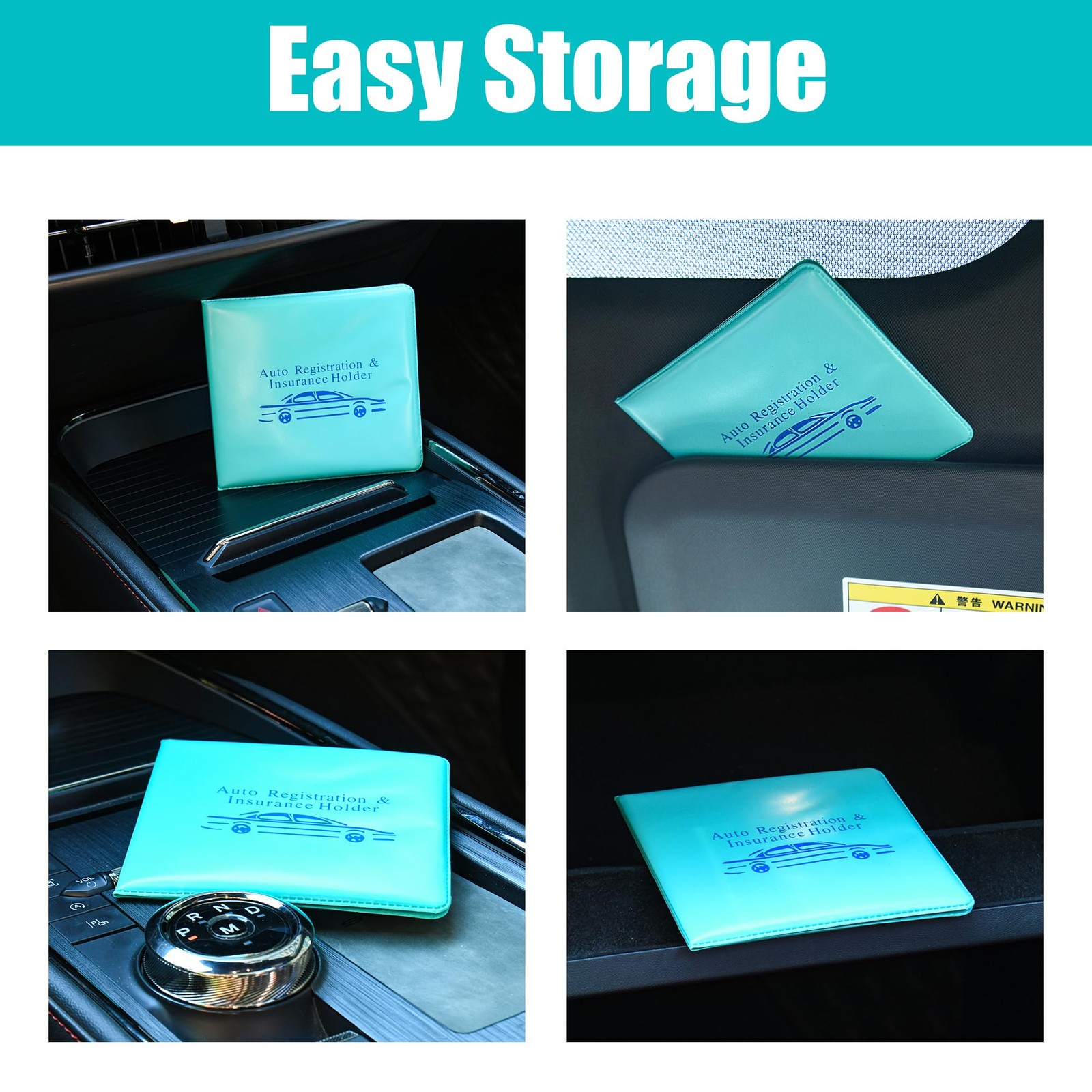 Auto Registration and Insurance Card Holder 2 Packs Car Document ID Holder Gl...