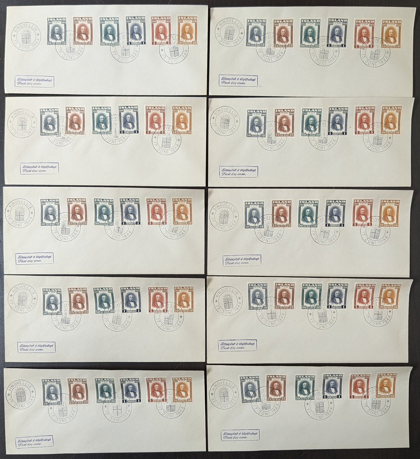 Iceland Stamps # 240-5 Rare Lot Of 25 First Day Covers