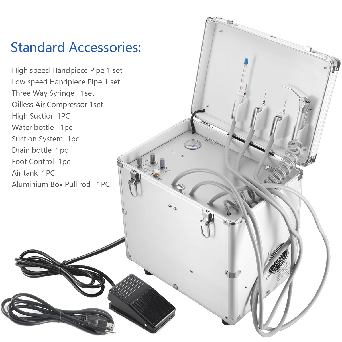 Portable Dental Chair LED Light Mobile Folding Chair/Portable Dental Unit 4 Hole