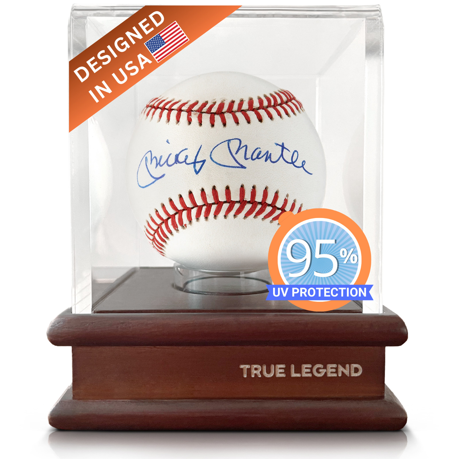 True Legend Baseball Display Case, 95%+ UV Protection, Premium Baseball Holder