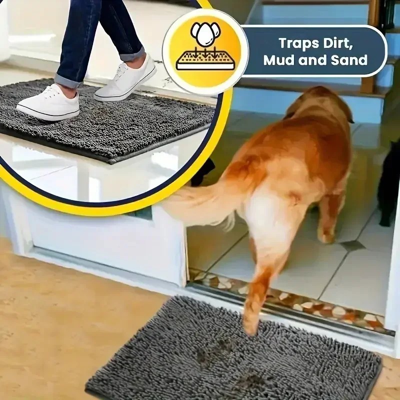 Dog Door Mat for Muddy Paws 30X50 Absorbs Moisture and Dirt Absorbent Non-Slip