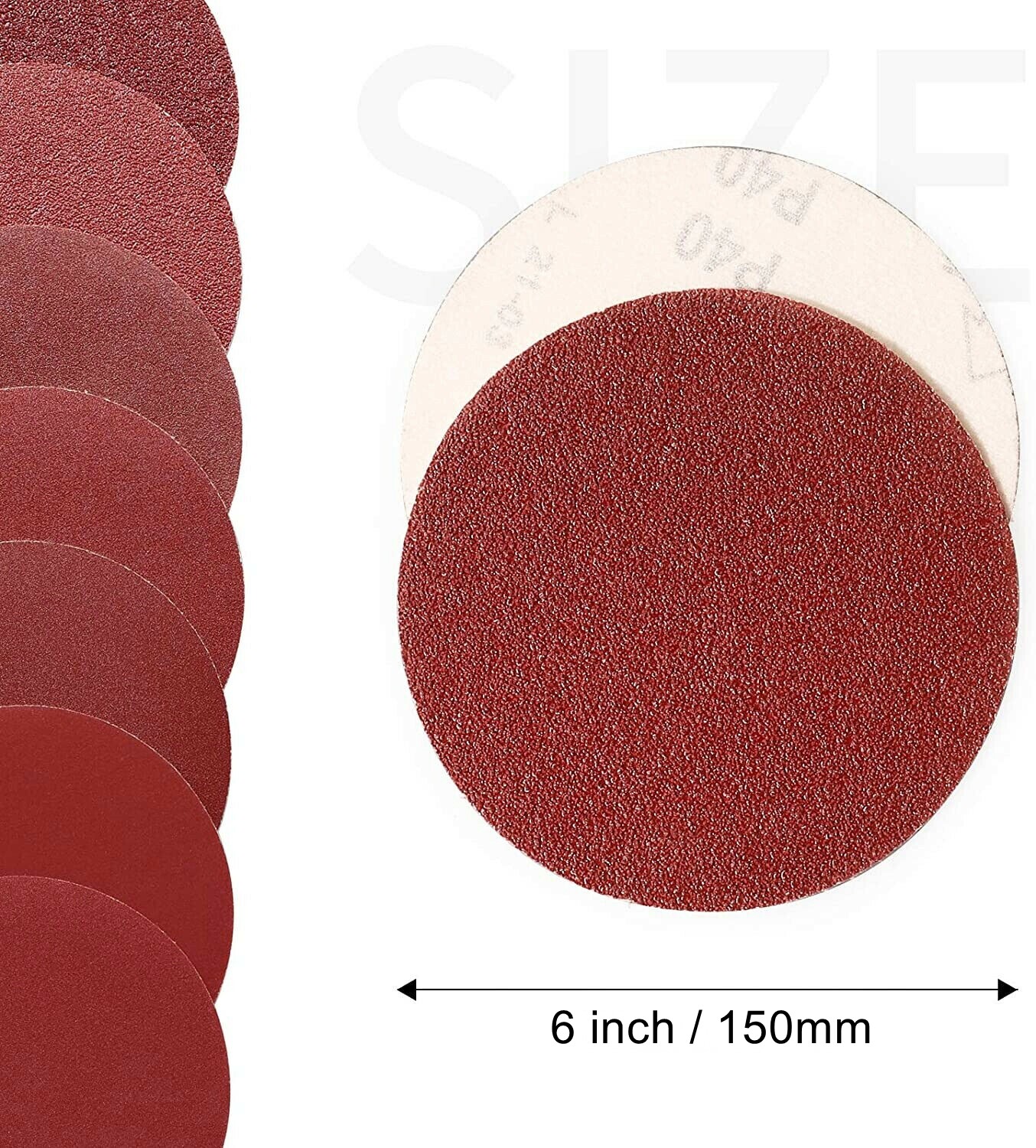 100PCS 6 inch Hook Loop Sanding Discs 40-2000 Grit Orbital DA Sander Paper Pads