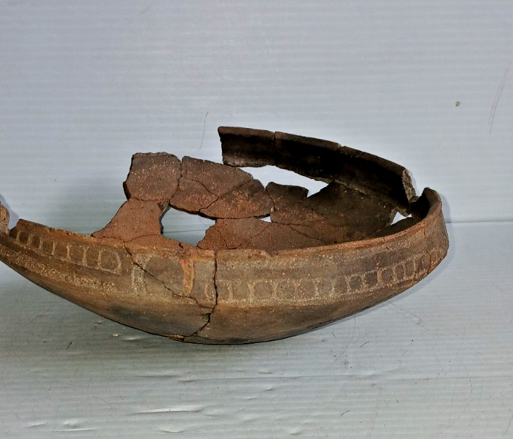 Pre-Columbian Native American Indian Mississippian Partial Pottery Bowl Artifact