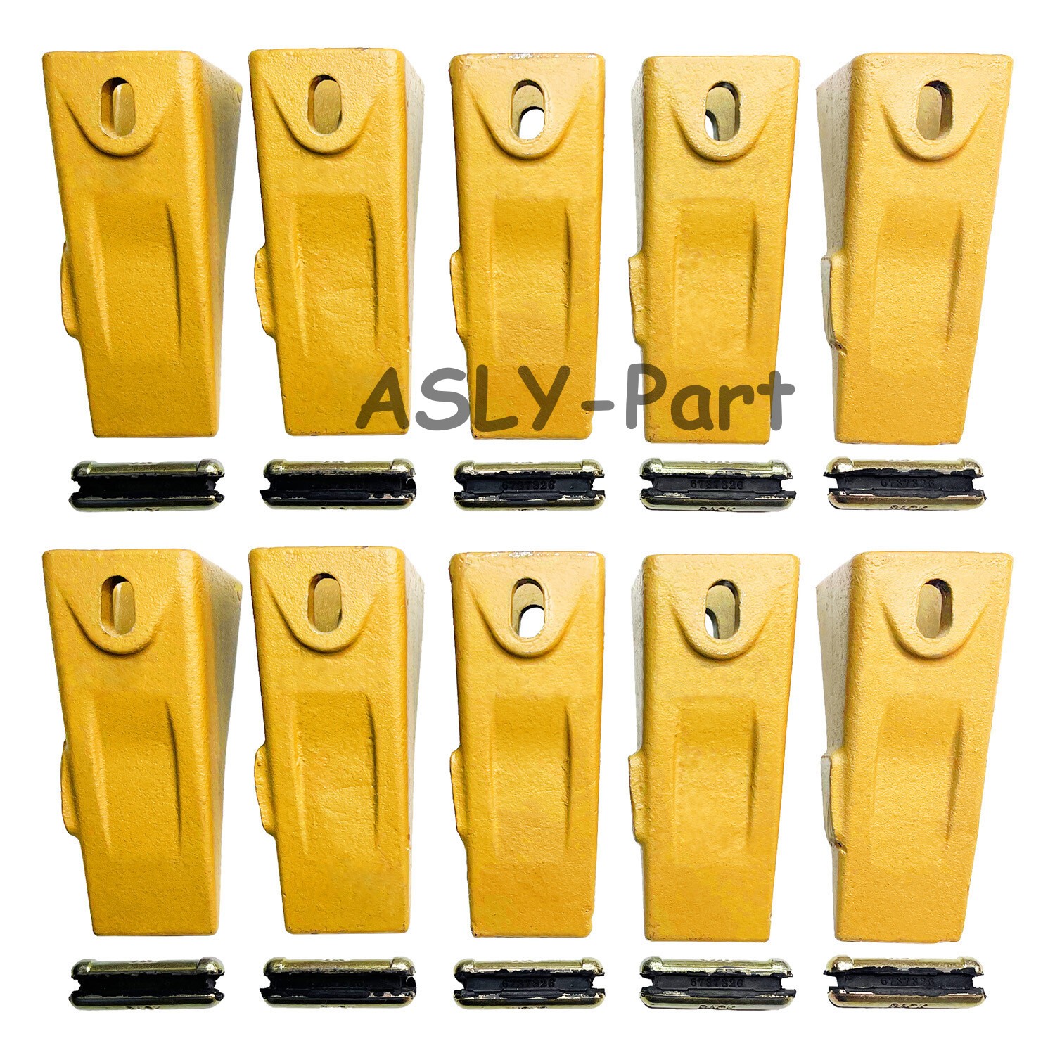 6737325 Bucket Teeth with 6737326 Flexpins for Bobcat Style Mini Excavator 10PK