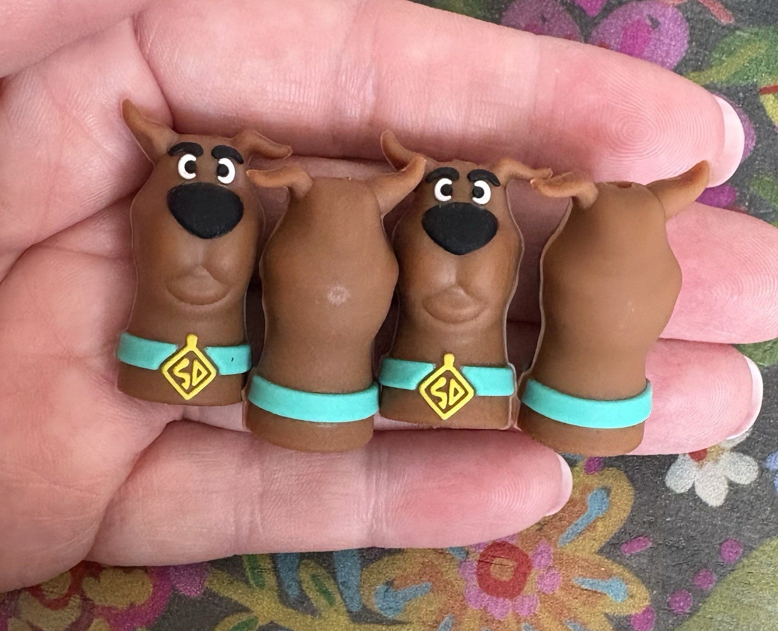 4 Piece 3D Brown SCOOBY Dog Silicone Focal Beads DIY Jewelry Pens+ NEW