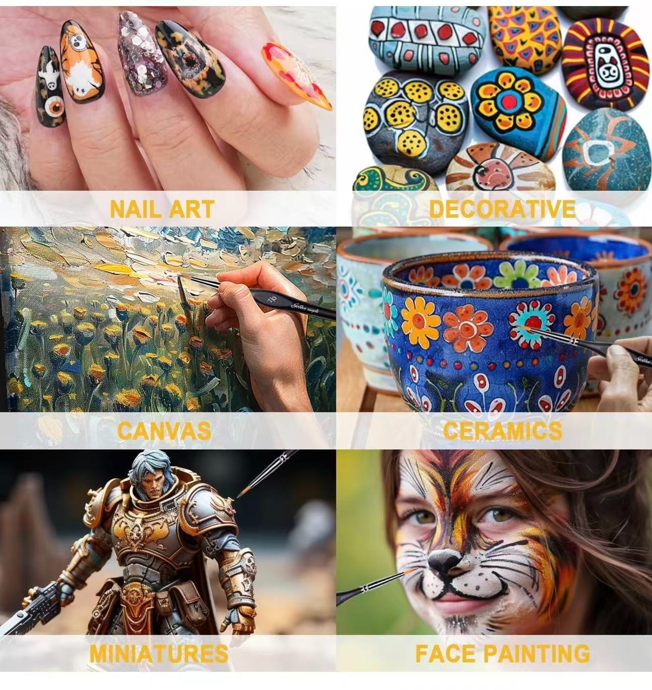 Golden Maple Miniature Paint Brushes, 15PC Model Brushes Micro Detail Paint Brus